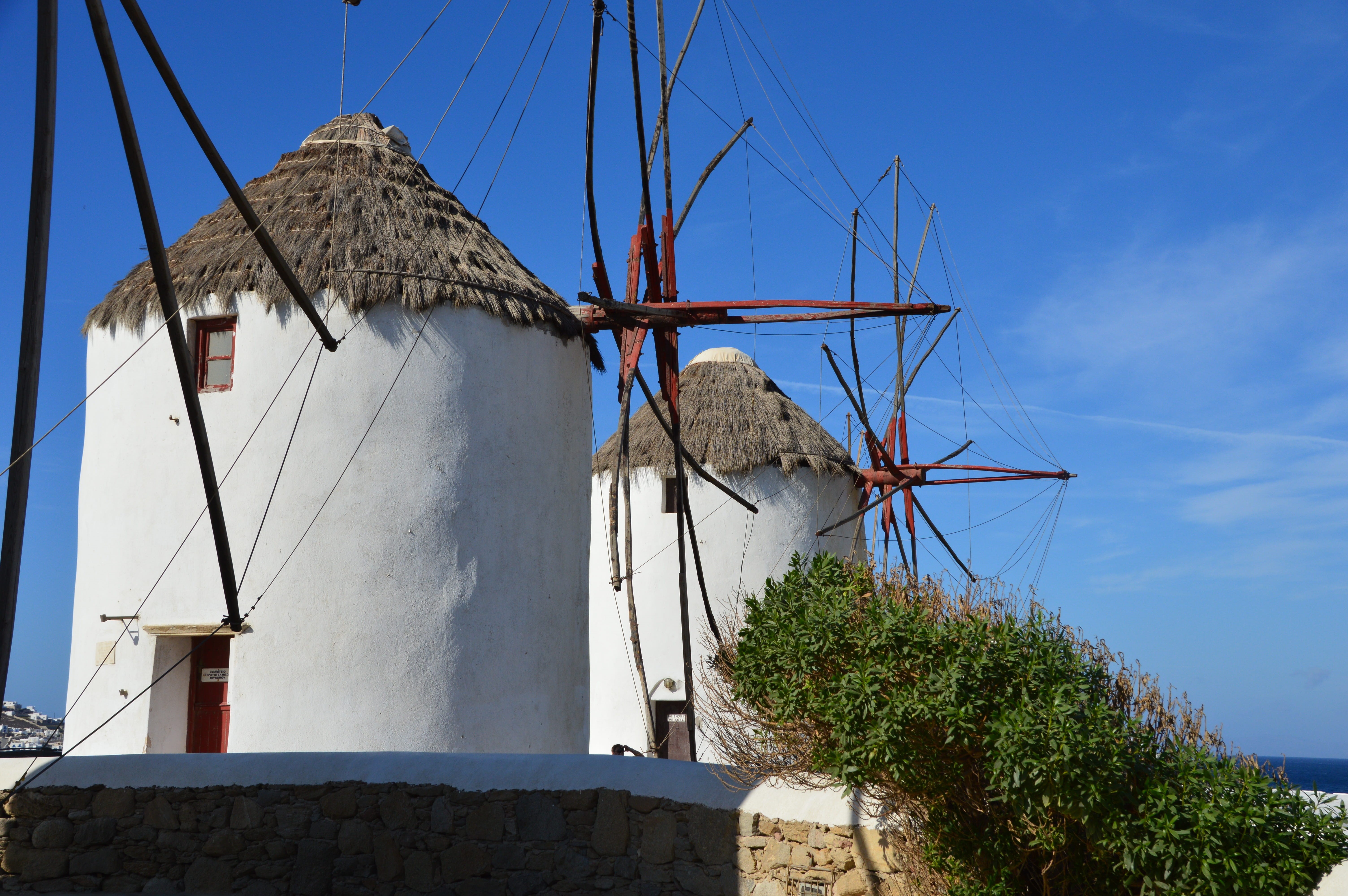 nature, no people, sky, windmill, wind power, traditional windmill, summer, plant, fuel and power generation, water, dry, outdoors, greek island, architecture, HD Wallpaper