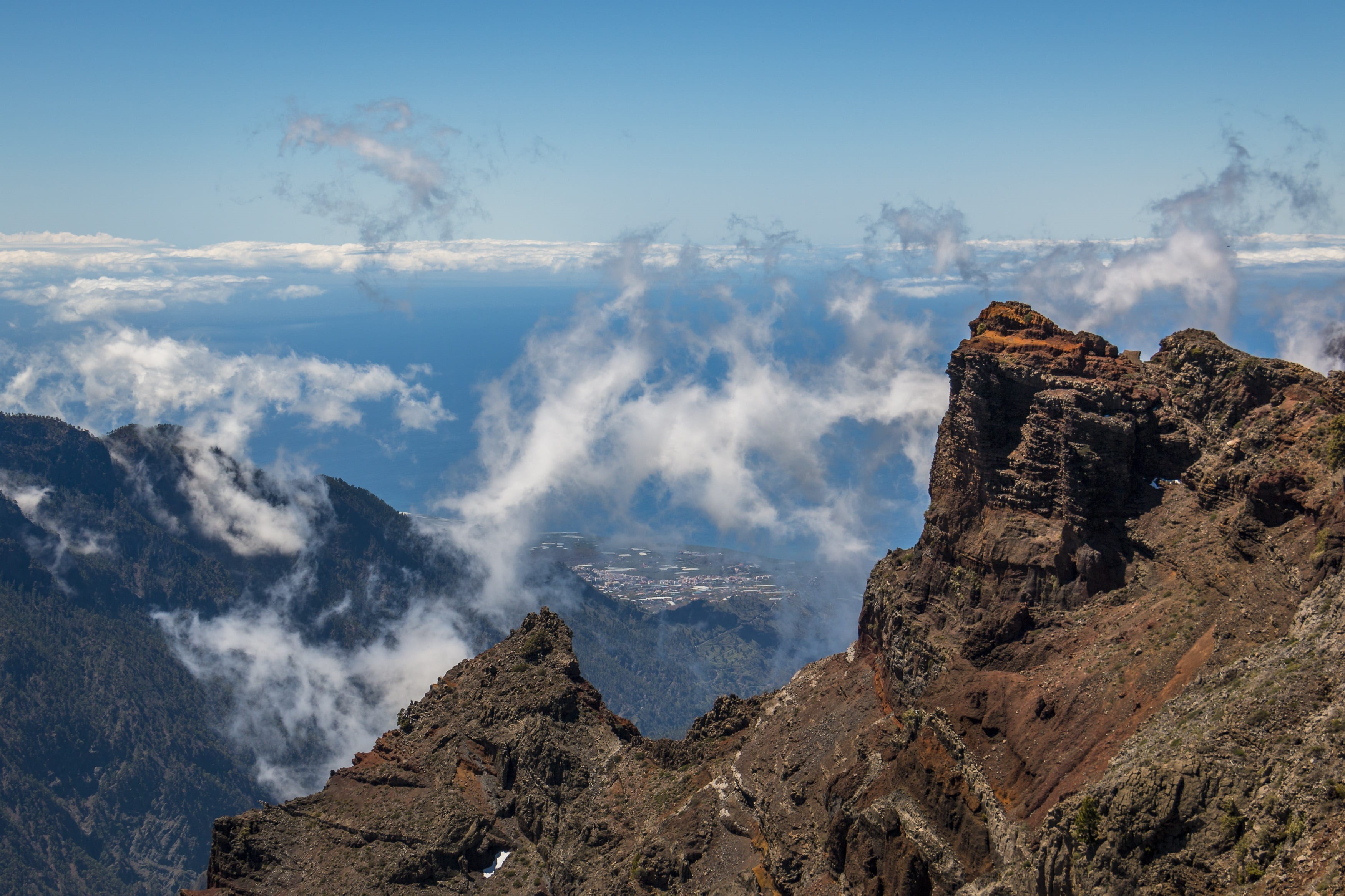 cloud - sky, scenics - nature, no people, day, beauty in nature, summit, physical geography, hiking, non-urban scene, formation, sky, geology, volcano, HD Wallpaper