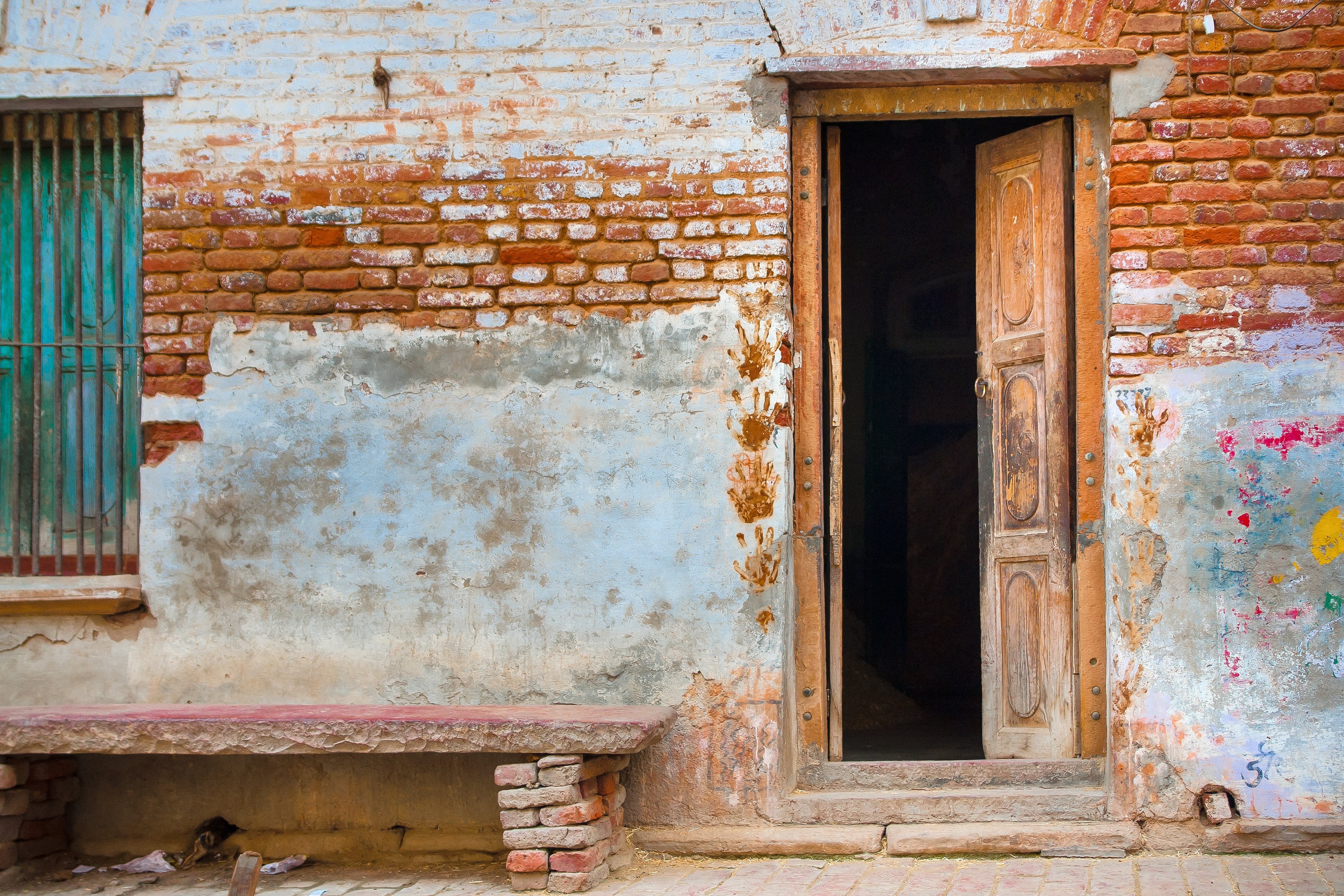 residential district, asia, city, urban, wooden, weathered, 4K, brick, door, home, old, townhouse, open, outdoors, brown, no people, town, wood - material, HD Wallpaper