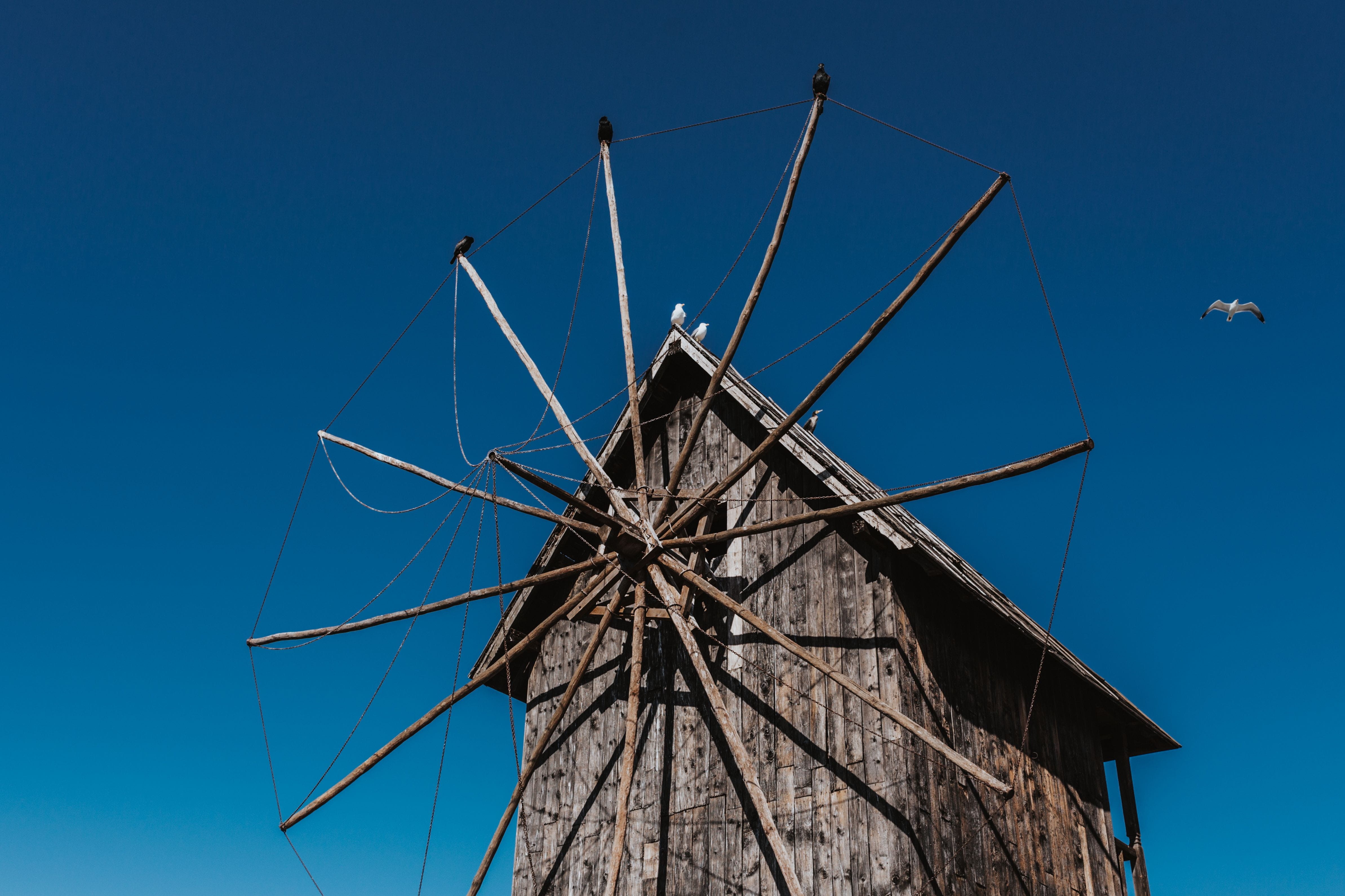 travel, fuel and power generation, Bulgaria, Europe, wood - material, sunny, blue, technology, historic, sailboat, 4K, clear sky, old town, renewable energy, HD Wallpaper