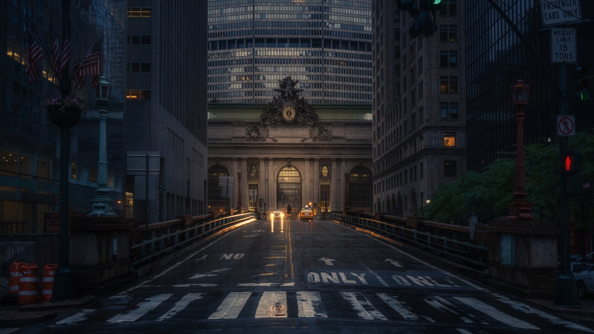 art and craft, new york, dusk, road, architecture, direction, illuminated, the way forward, nature, built structure, 1080P, transportation, new york city, HD Wallpaper