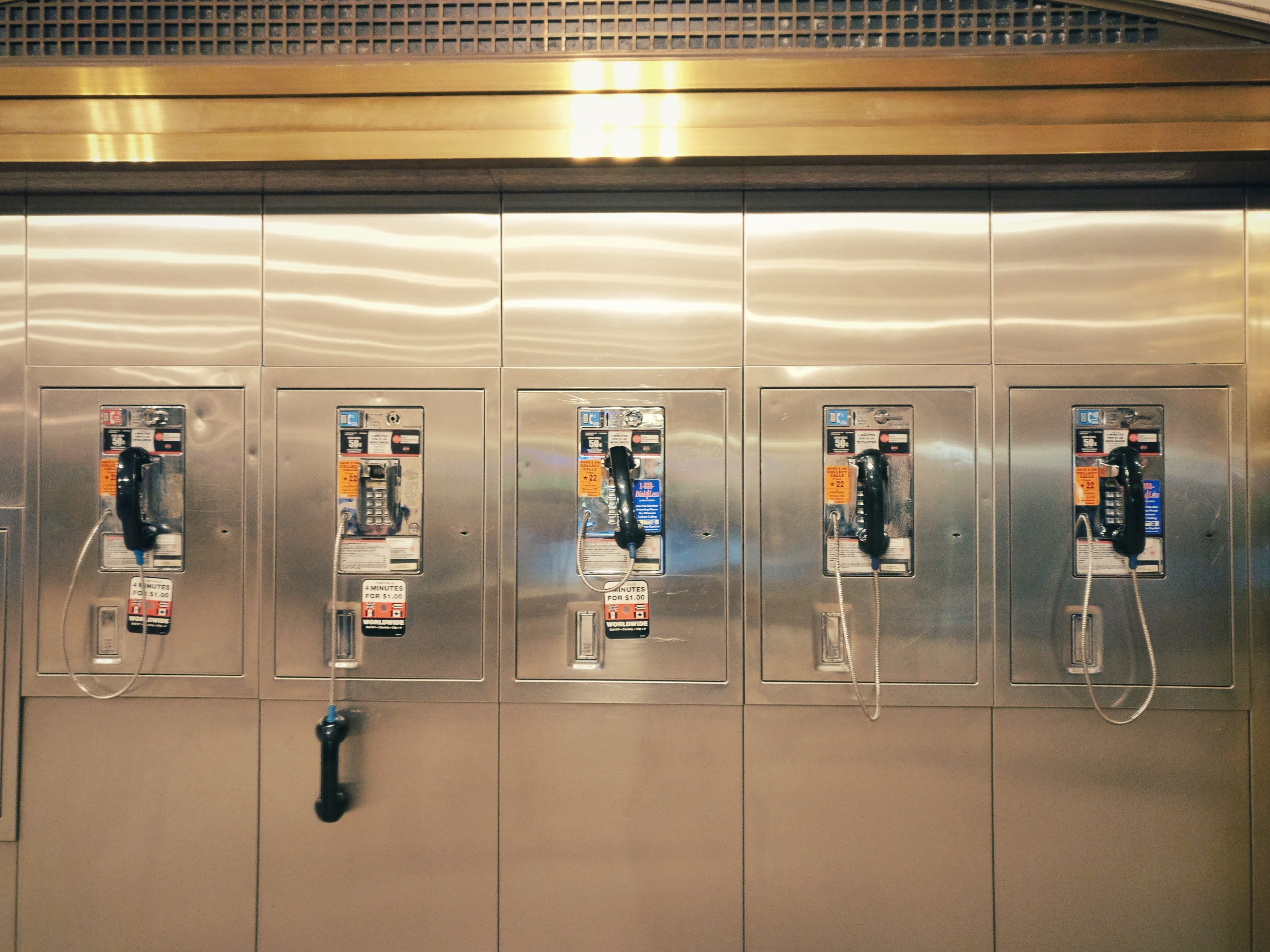 telecommunications equipment, grand central terminal, side by side, indoors, five, window, number, glass - material, communication, retro styled, new york, HD Wallpaper