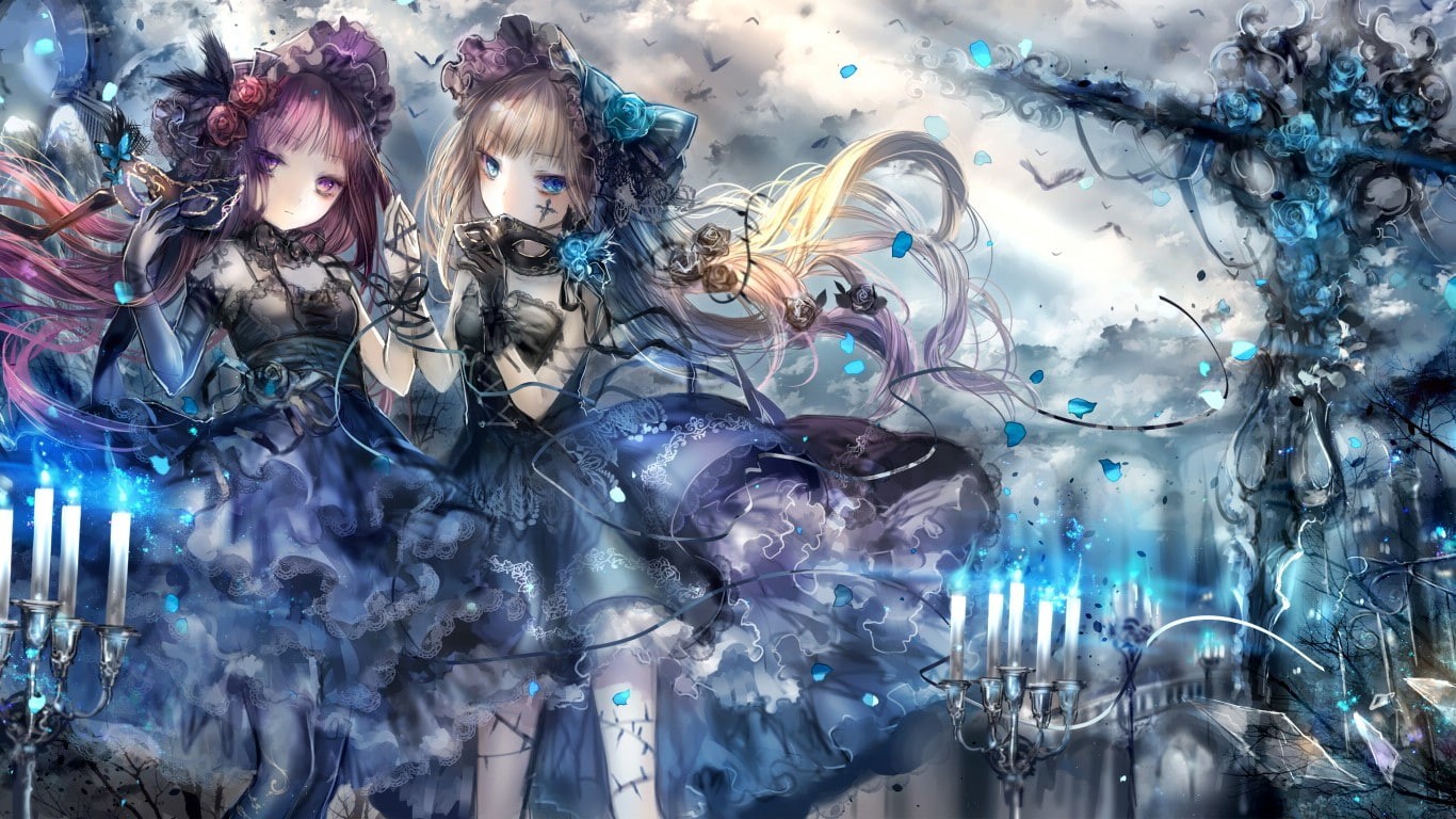 childhood, digital composite, indoors, real people, anime, original characters, anime girls, decoration, women, representation, leisure activity, candles, HD Wallpaper