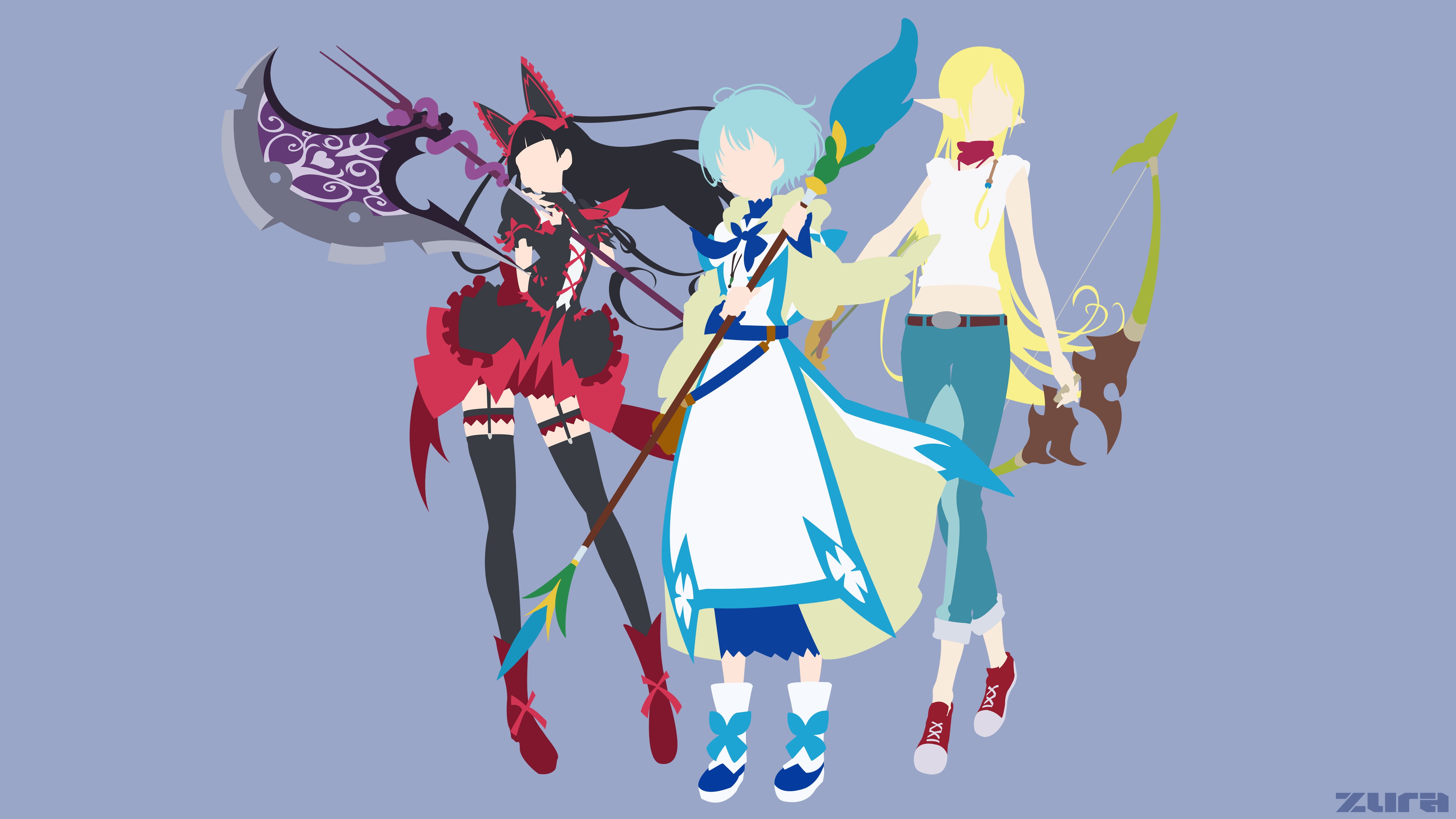 Anime, Rory Mercury, Tuka Luna Marceau, Lelei la Lalena, GATE, 5K, HD Wallpaper