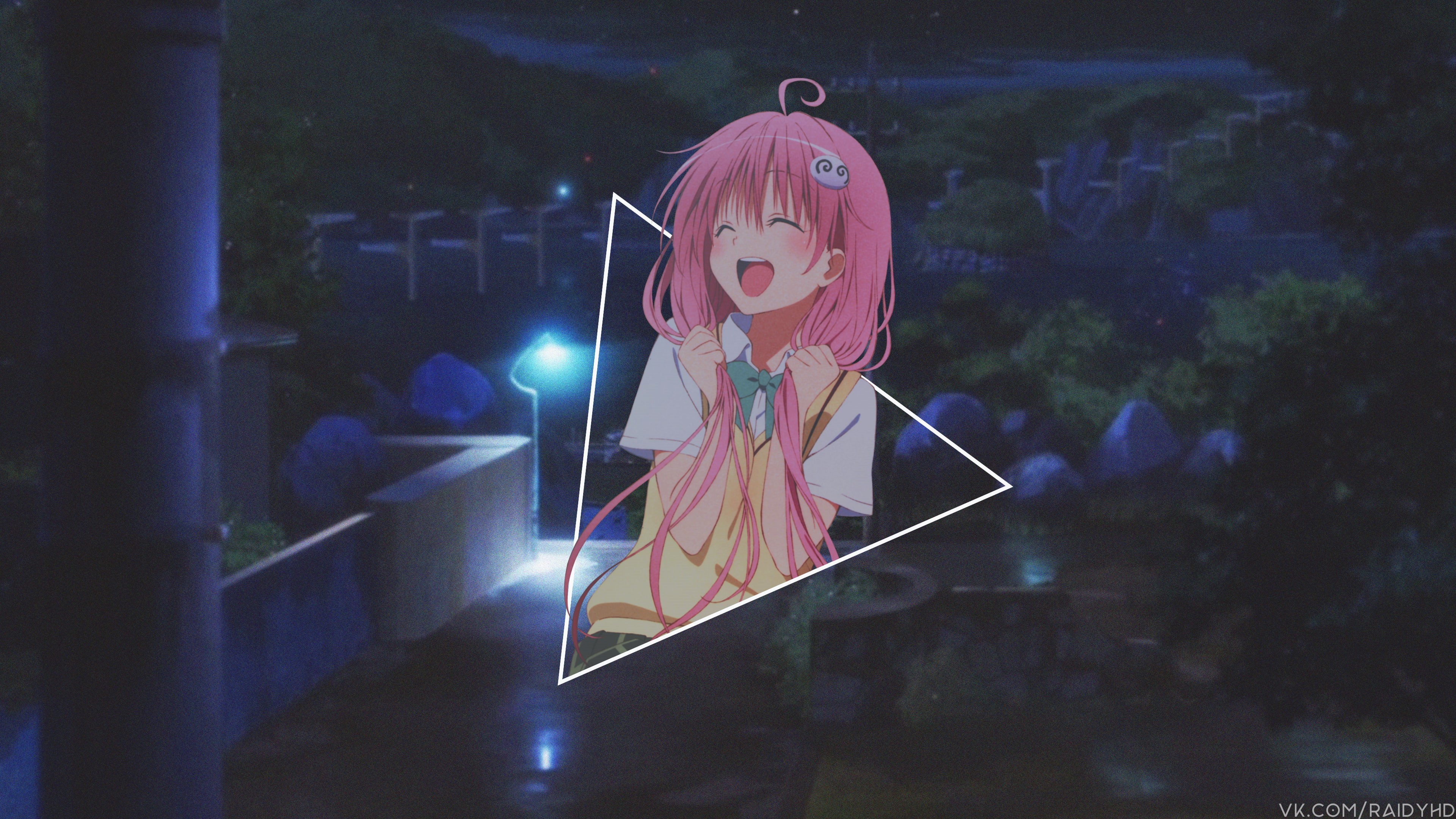 open mouth, anime, picture-in-picture, pink hair, anime girls, 4K, HD Wallpaper