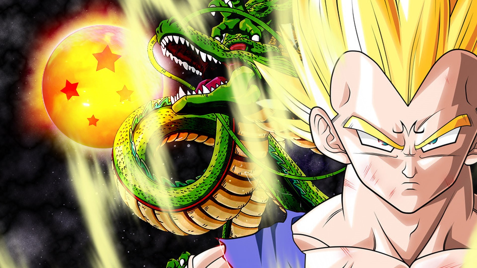 anime, vulcno, dragon, ball, show, 1080P, vulc4no, majin, z, vegeta, HD Wallpaper