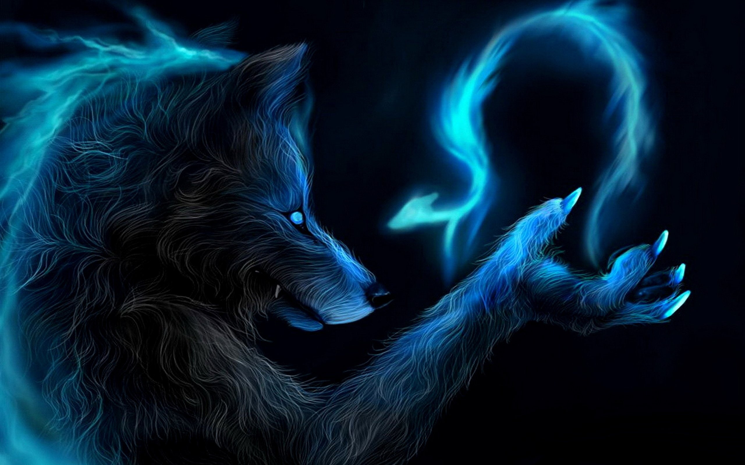 Espiritud, abstracto, Dark, 2K, Lobo, HD Wallpaper