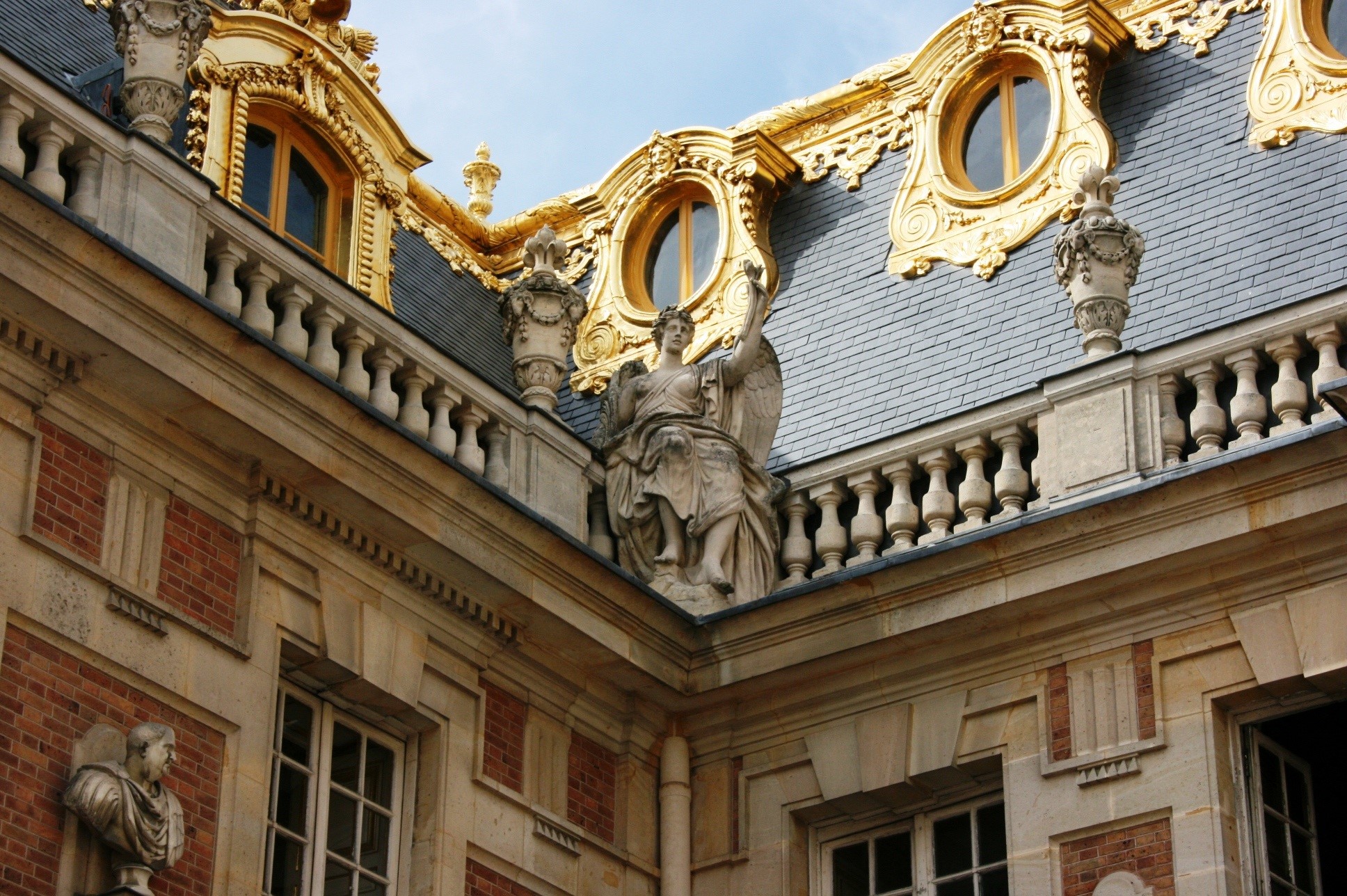 travel destinations, sculpture, france, built structure, building exterior, male likeness, ornate, carving, architecture, versailles, representation, craft, HD Wallpaper