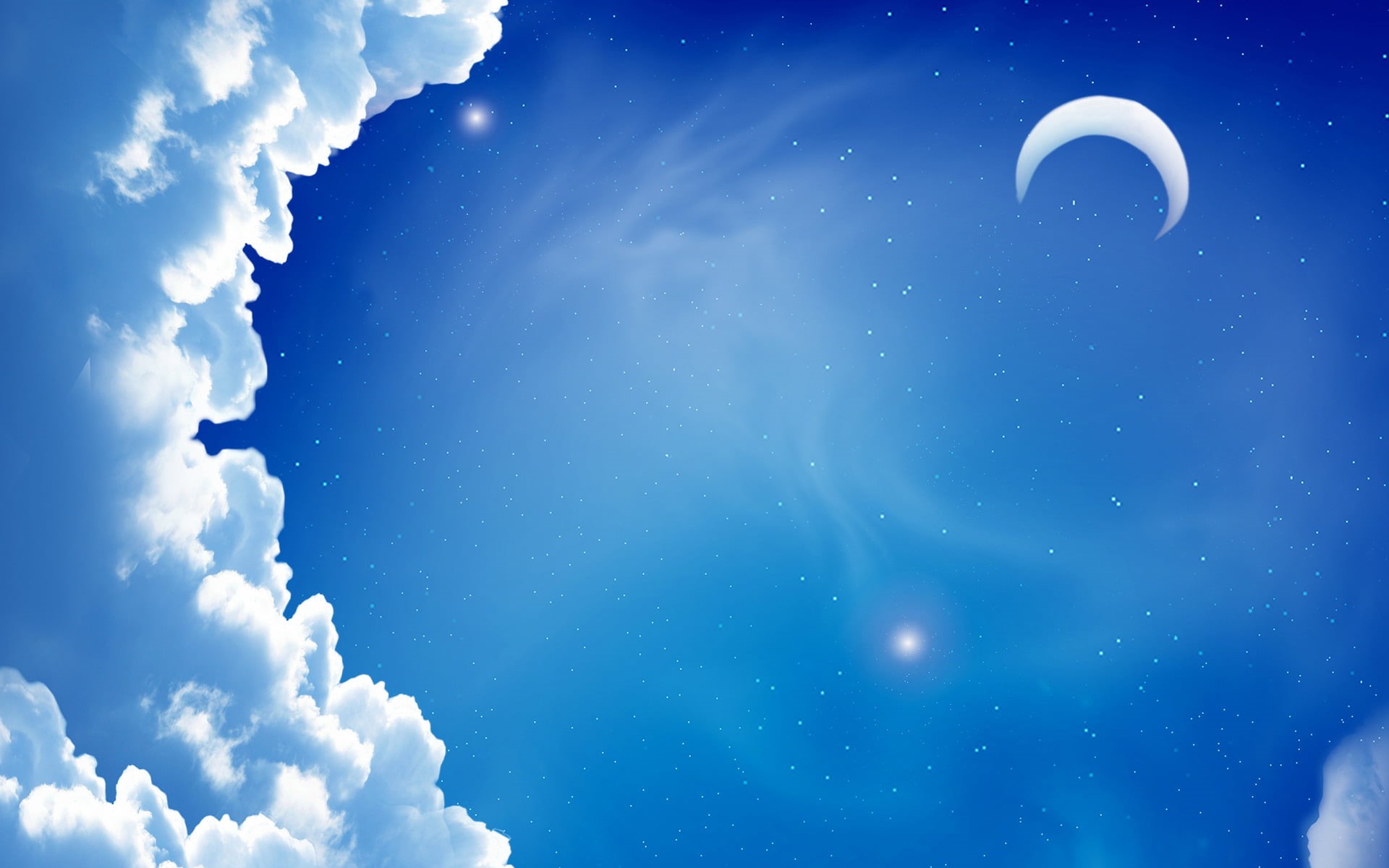 summer, minimalism, galaxy, white, low angle view, backgrounds, shiny, illustration, light - Natural Phenomenon, the moon, dreamworks, night, nature, cloudscape, HD Wallpaper