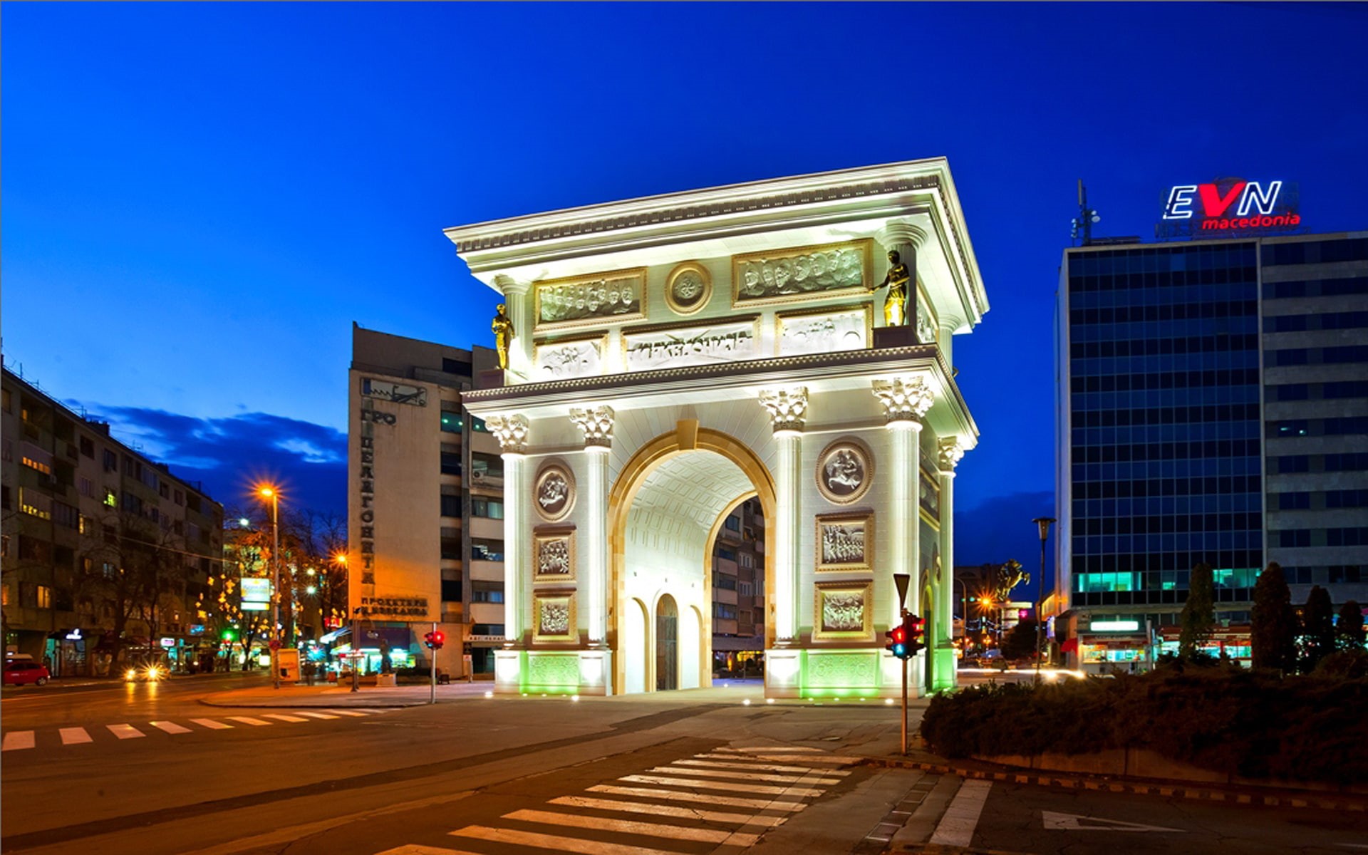 pc, triumphal, skopje, mobile, desktop, arch, tablet, city, phones, 1080P, macedonia, hd, republic, HD Wallpaper