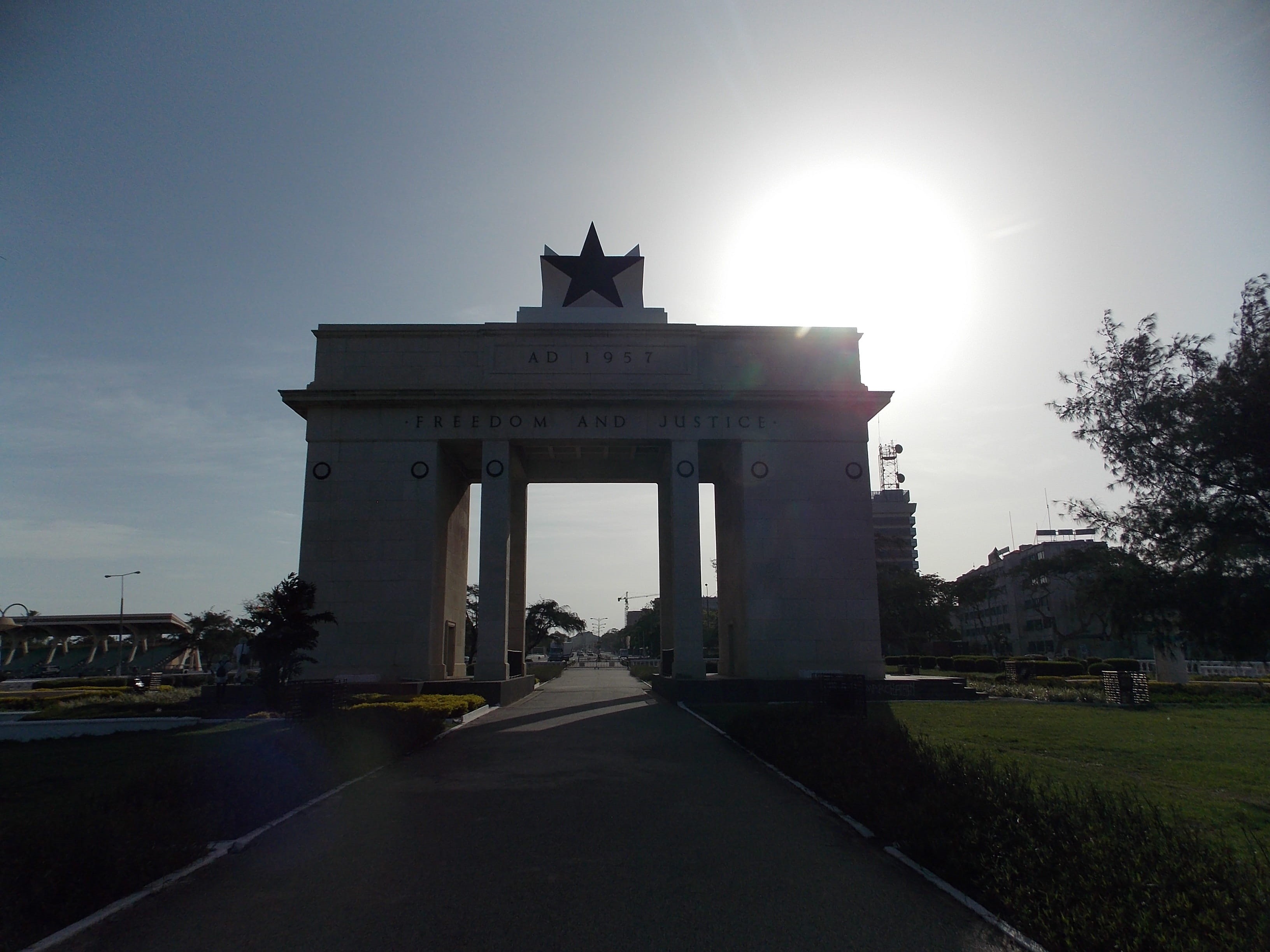 Architecture, built Structure, sky, sunlight, architecture And Buildings, 2K, backlight, travel Locations, nature, Monument, Memorial, ghana, travel destinations, HD Wallpaper