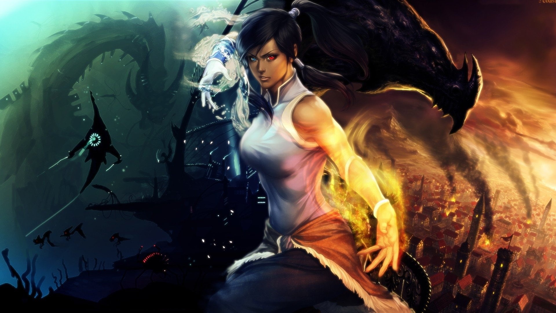 performance, arts culture and entertainment, Korra (The Legend Of Korra), animal wildlife, young adult, leisure activity, event, Fire, nature, Avatar: The Legend Of Korra, HD Wallpaper