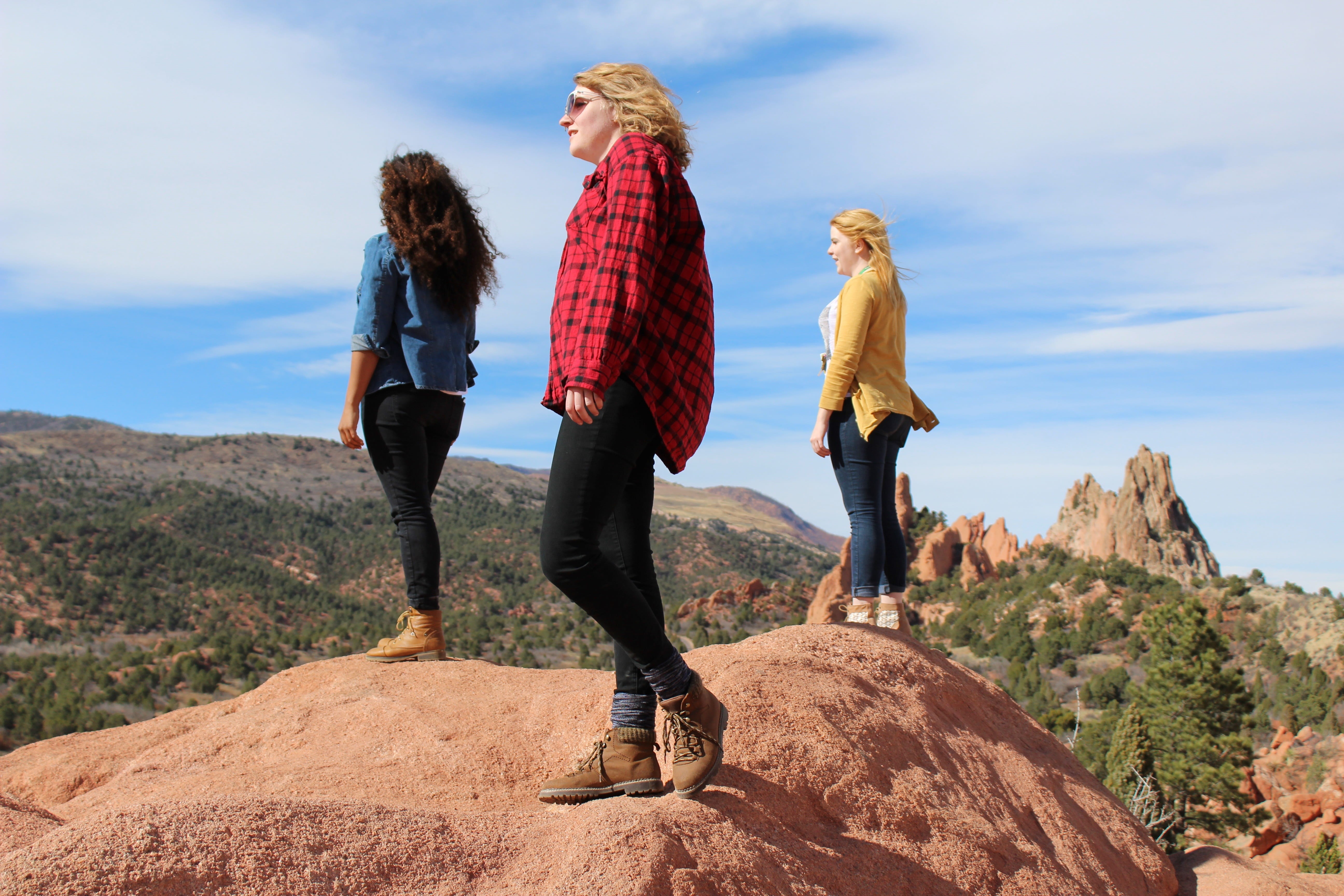 human, landscape, lifestyles, hairstyle, vacations, swag, band, young adult, summer, leisure, solid, garden of the gods, hair, hiking, cliff, real people, HD Wallpaper