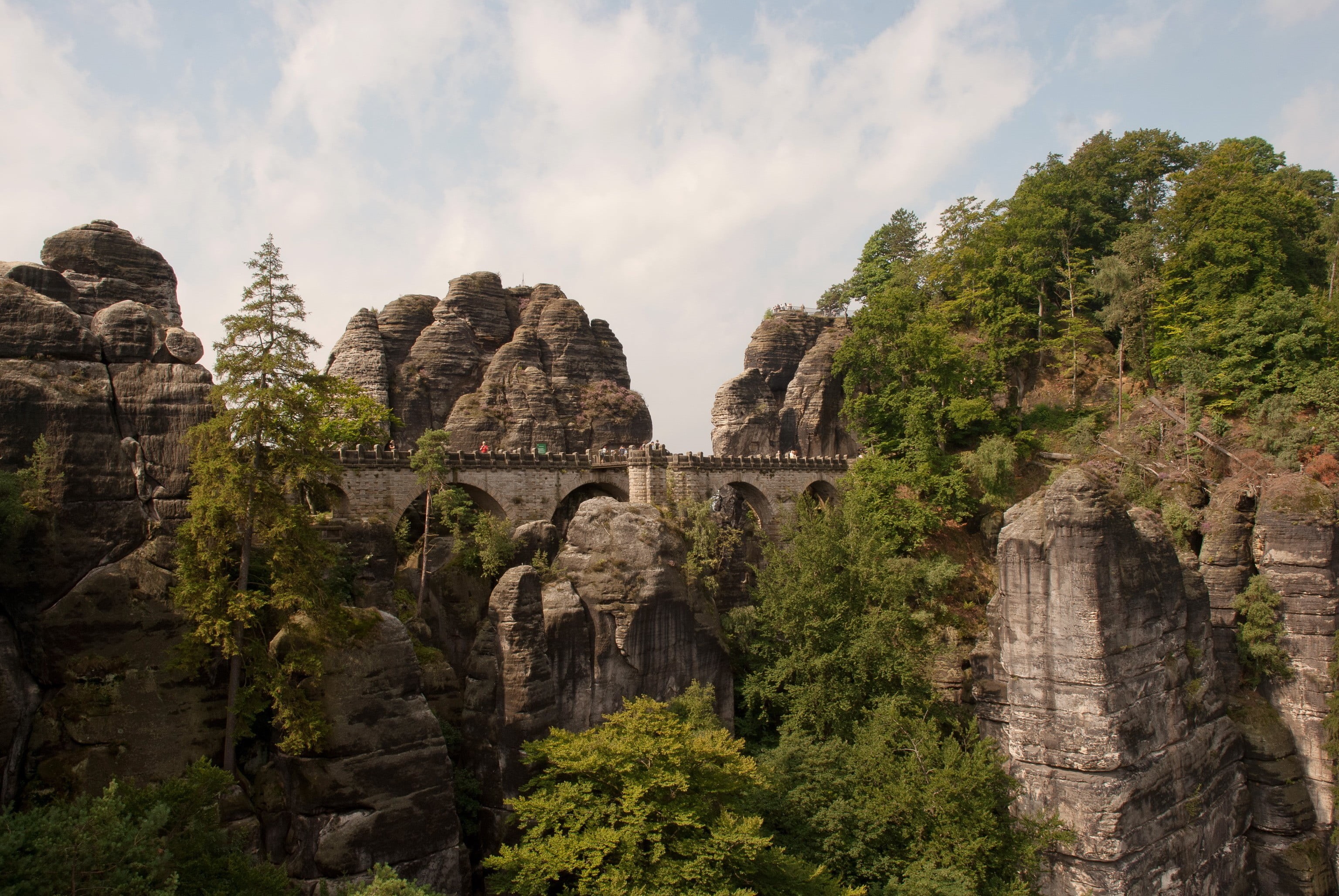 no people, bridge, 2K, history, landscape, travel, brown, cloud - sky, built structure, mountain, ancient, Germany, growth, ancient civilization, tourism, HD Wallpaper