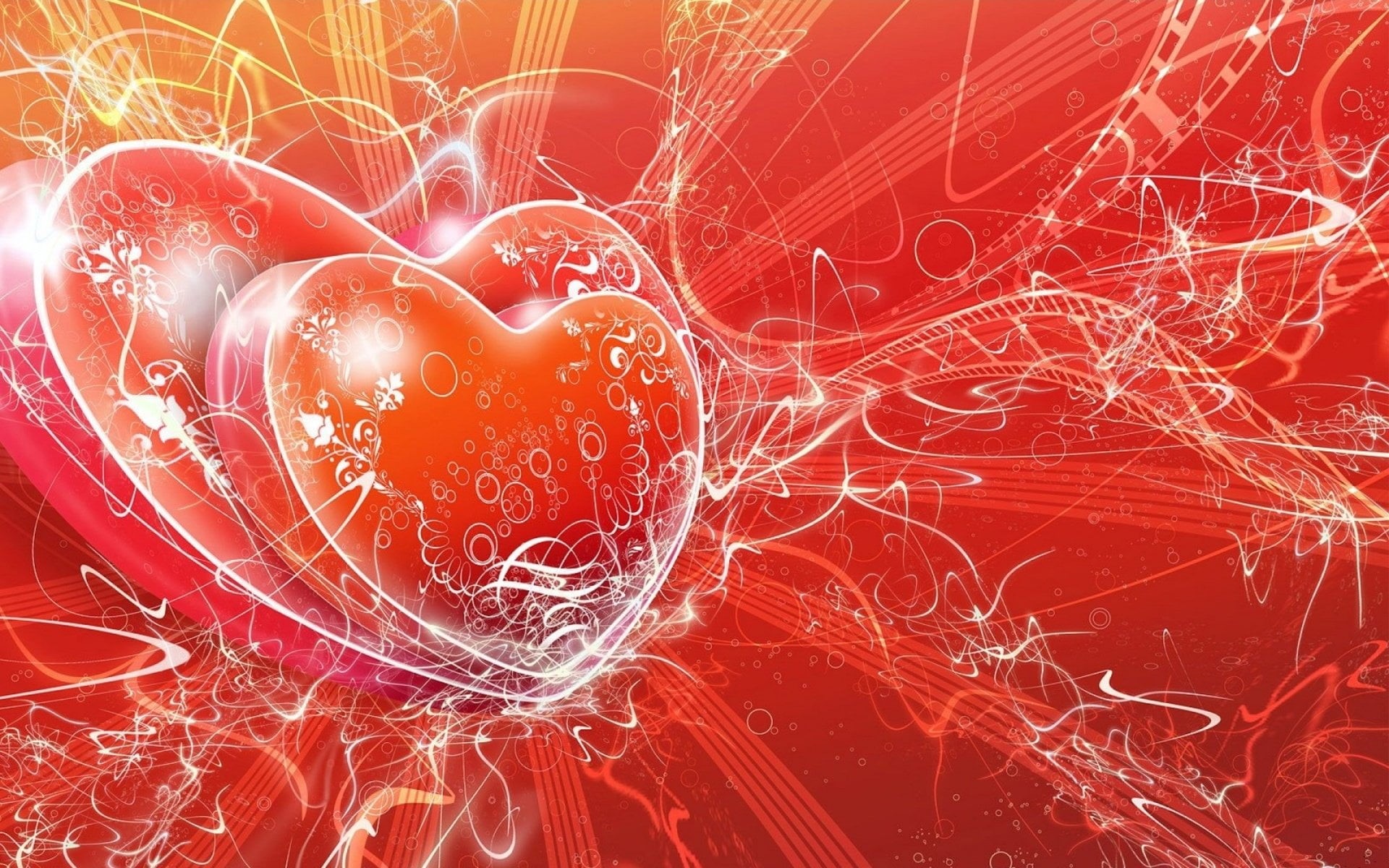 digitally Generated Image, no people, Heart, Abstract, vibrant Color, night, symbol, blurred motion, Vector, shape, long exposure, nature, shiny, HD Wallpaper