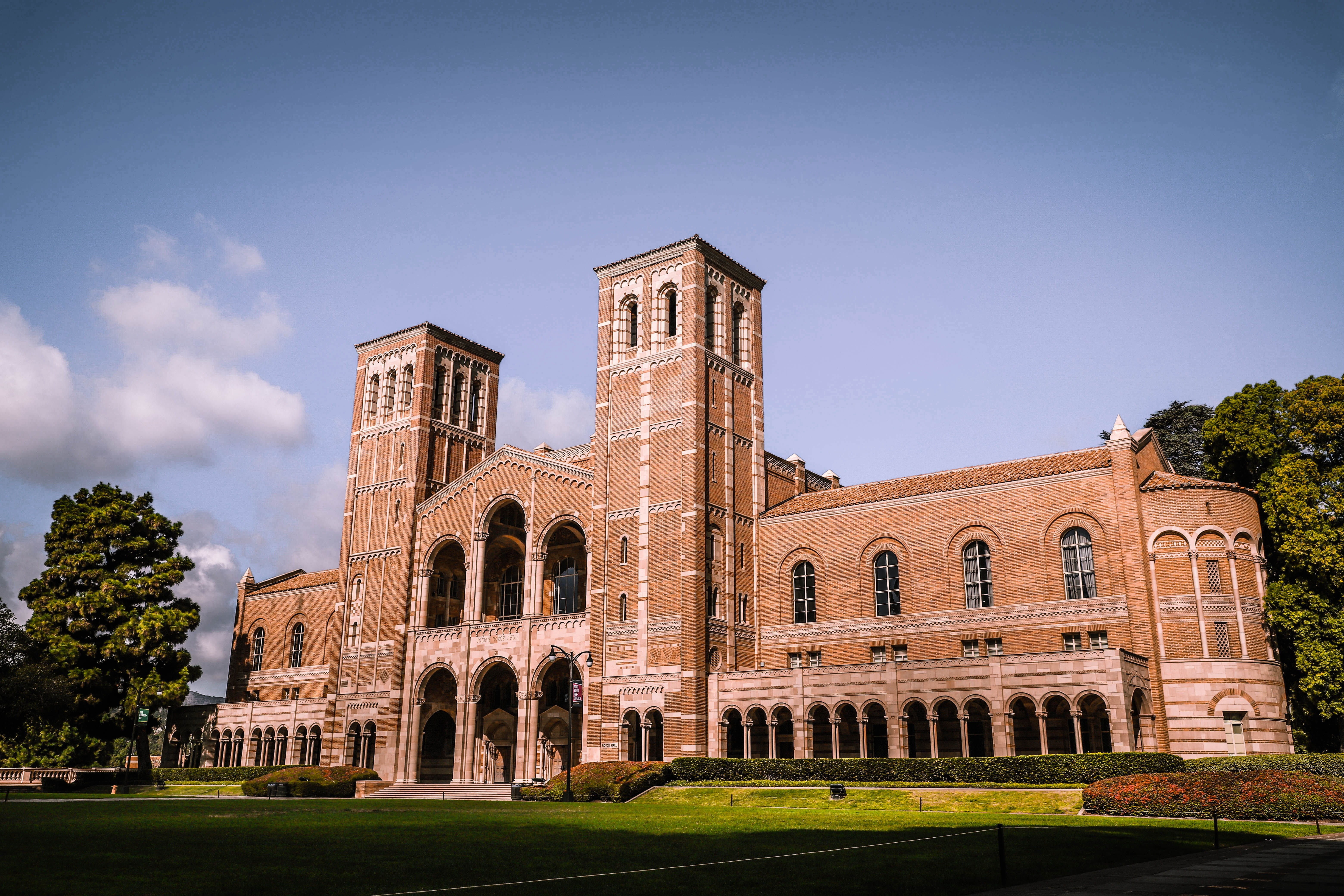 history, antique, library, sky, day, america, clear sky, blue, tree, college, faded, brick, house, building, ucla, lawn, castle, 5K, no people, travel destinations, HD Wallpaper