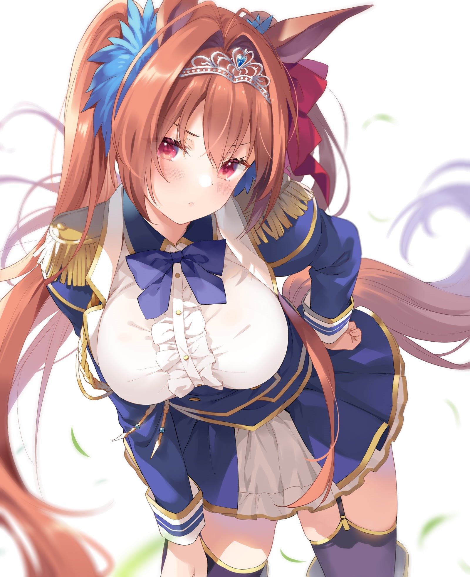 uniform, garter straps, Kurasawa Moko, long hair, anime girls, Uma Musume Pretty Derby, 1080P, Daiwa Scarlet (Uma Musume: Pretty Derby), Phone HD Wallpaper