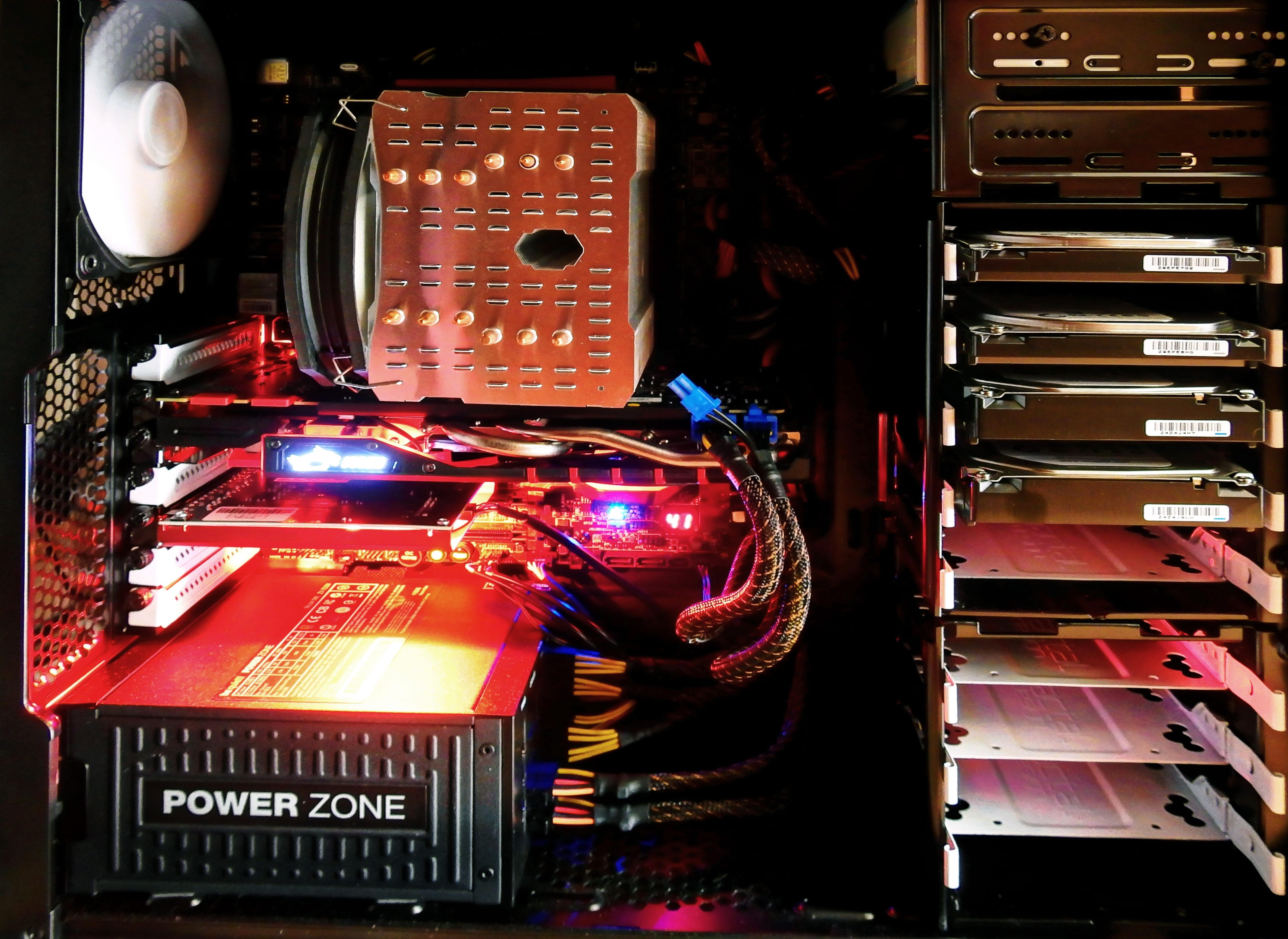 electronics, edp, computer, circuits, digital, illuminated, text, indoors, western script, cooling, web space, tower, red, pc, technology, equipment, riser board, HD Wallpaper