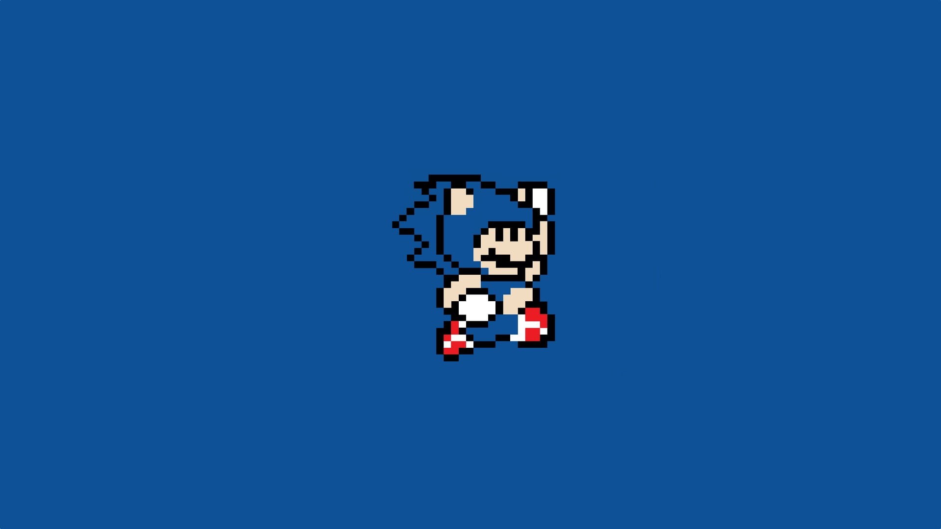 blue background, technology, wireless technology, connection, 1080P, telecommunications equipment, Super Mario Bros., colored background, super, illustration, HD Wallpaper