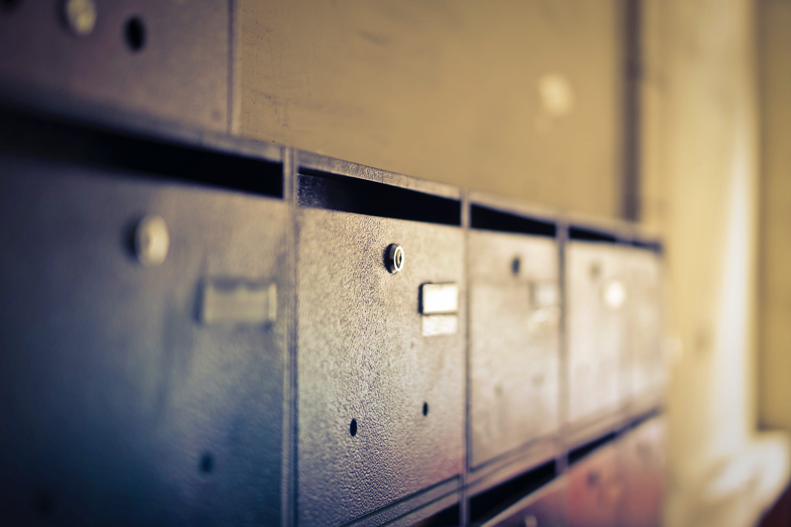 postal box, post, metal, filing cabinet, station box, storage, lock, stain, selective focus, mail, safety, old, no people, postbox, hole, in a row, pigeon, HD Wallpaper