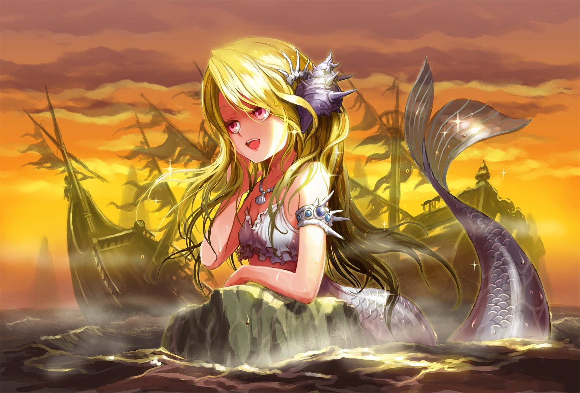1080P, illegal, bible, mermaid, original, anime, girls, ume, HD Wallpaper