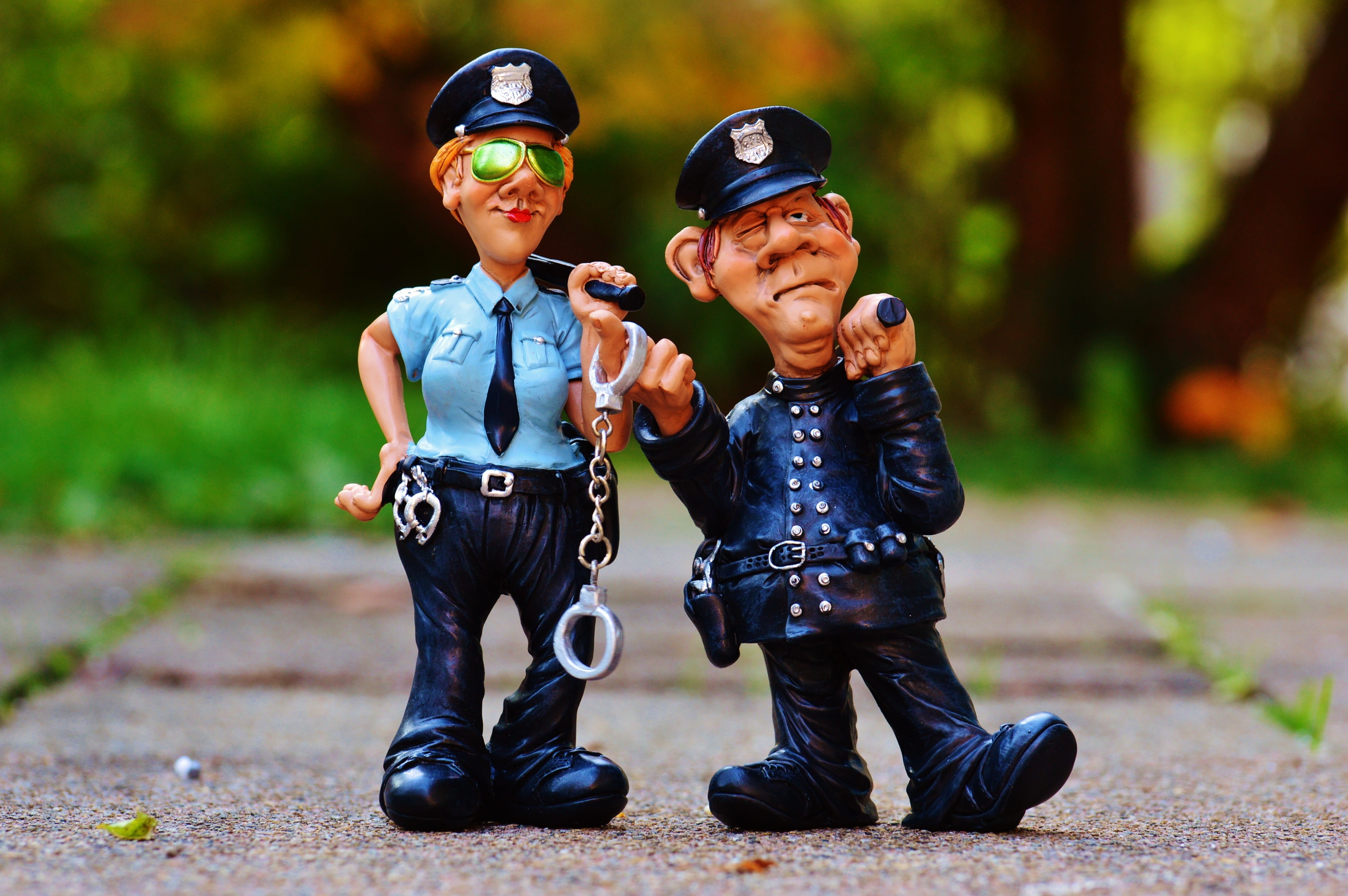 colleagues, man, ordnungshüter, day, males, funny, baton, 4K, happiness, offspring, cop, emotion, childhood, uniform, boys, two people, men, smiling, togetherness, HD Wallpaper