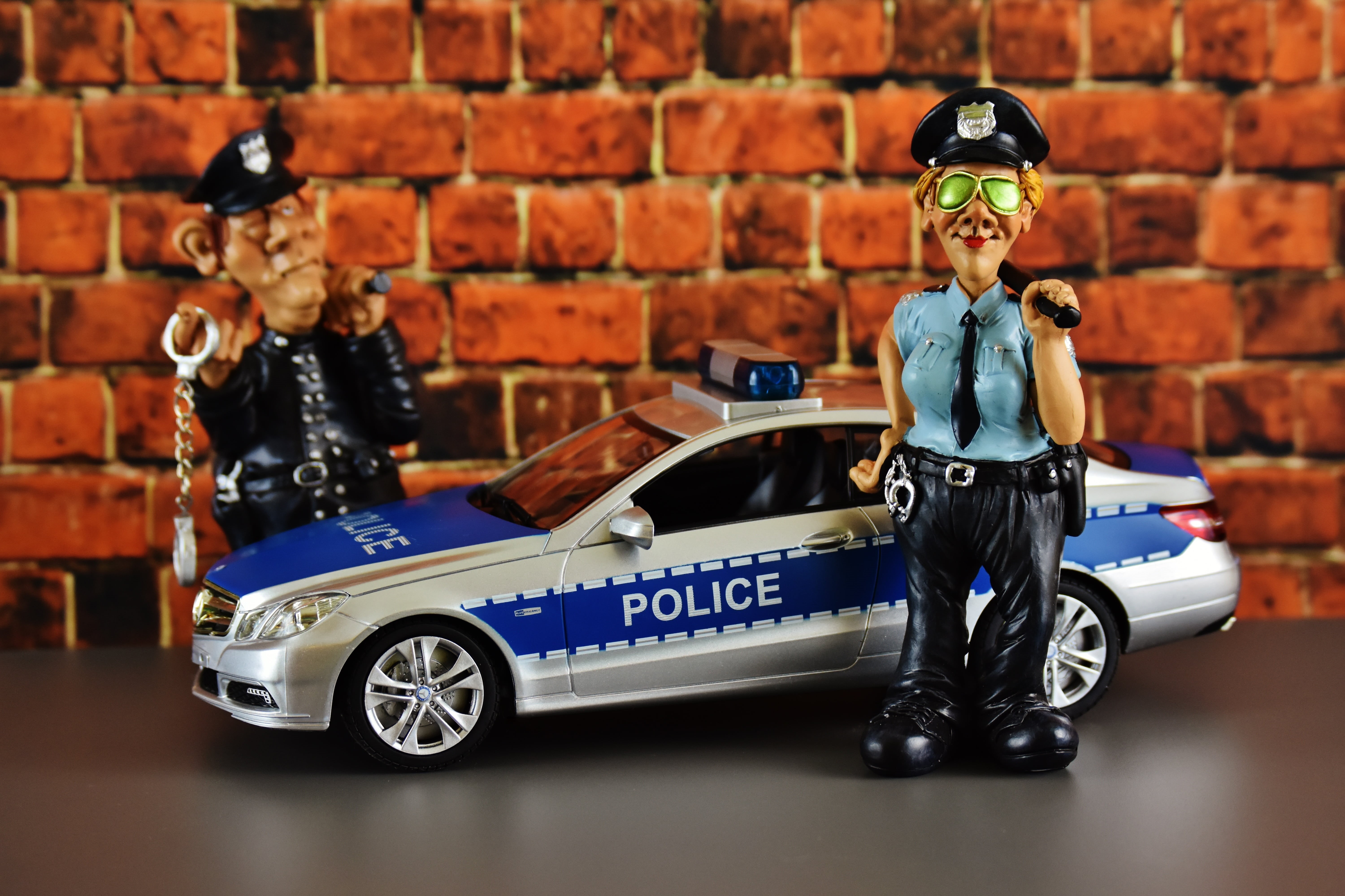 toys, policewoman, fun, boys, police check, one man only, government, transportation, one person, cop, security, model car, brick wall, land vehicle, outdoors, HD Wallpaper