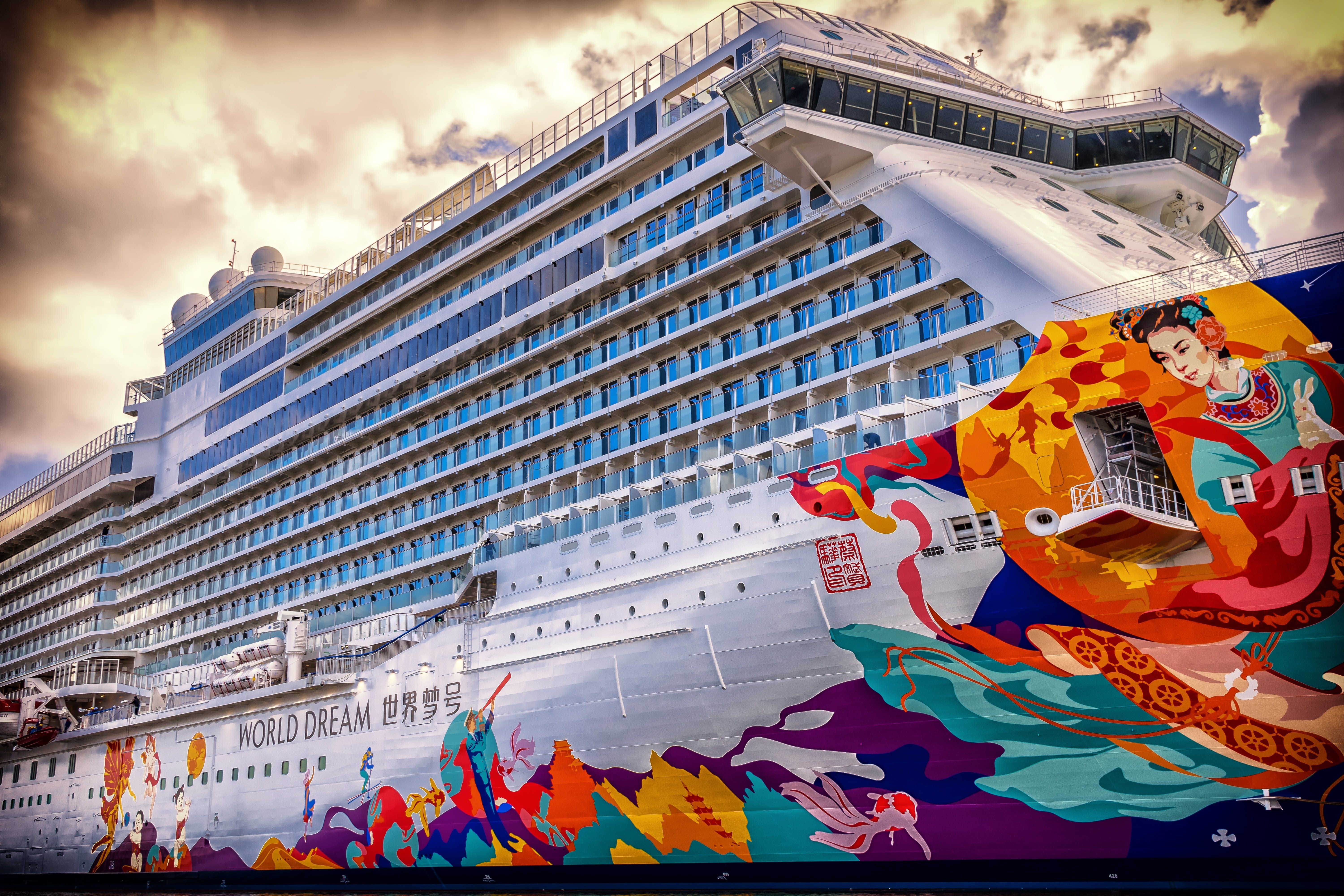 cloud - sky, world dream, building exterior, pier, ship travel, passenger ship, travel, new, nature, port, seat, building, holiday, architecture, city, HD Wallpaper