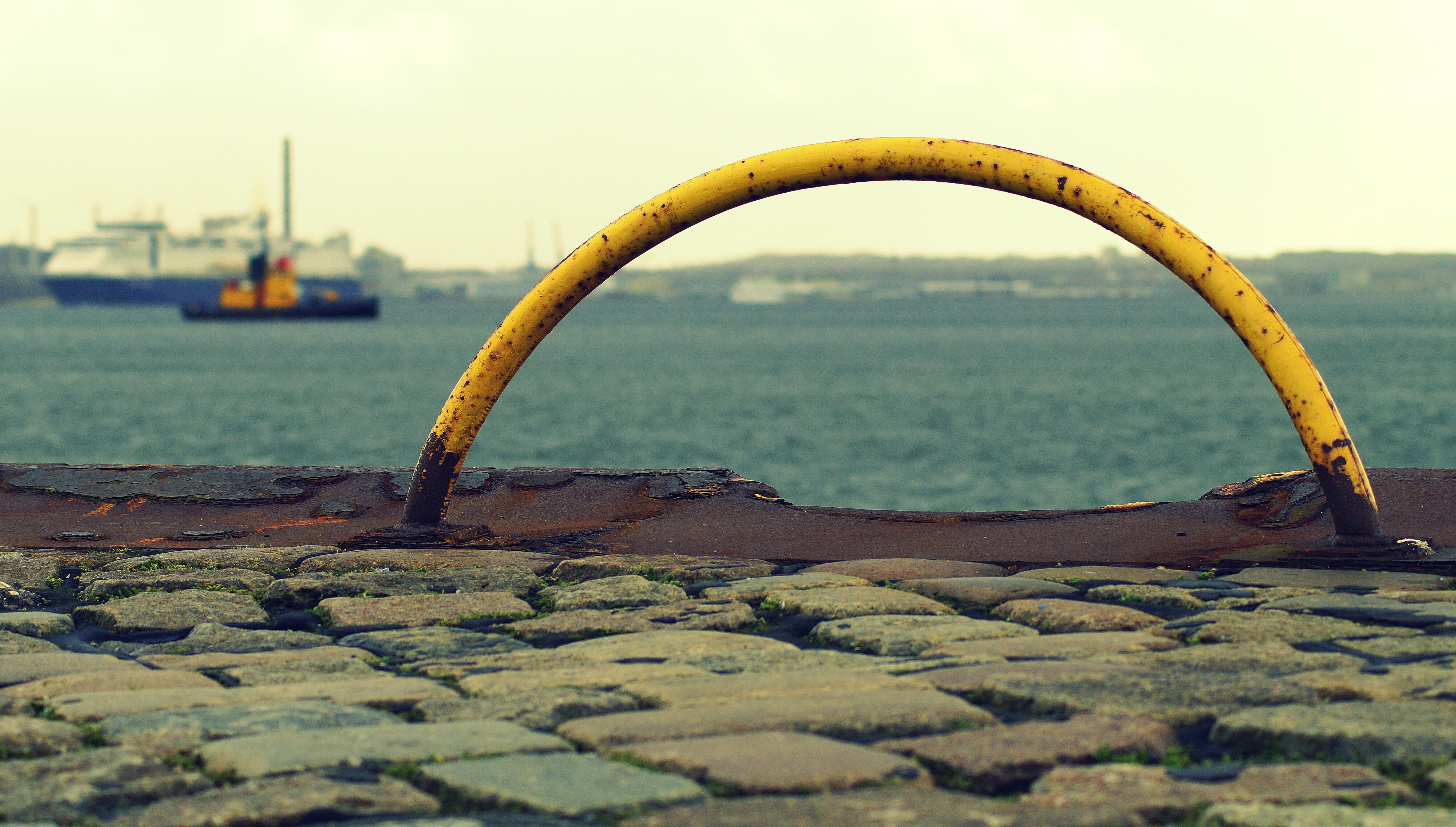 day, kiel, wheel, hörn, nature, land, quay wall, focus on foreground, water, surface level, baltic sea, 5K, port, nautical vessel, selective focus, no people, HD Wallpaper