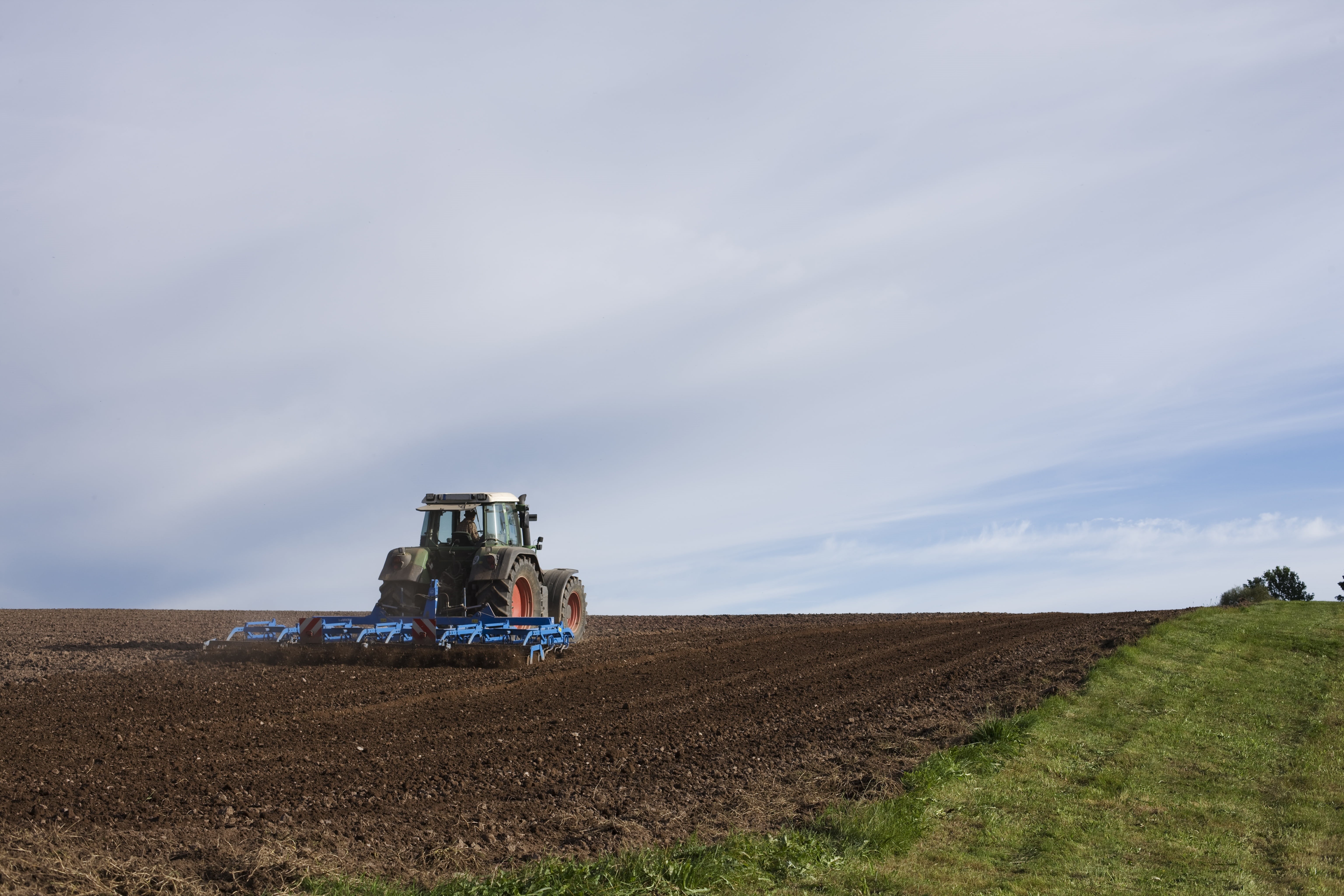 crop production, editing, sky, agricultural equipment, land vehicle, hill, cultivator, crumb, day, tractor, land, hilly, agricultural tractor, tillage, HD Wallpaper