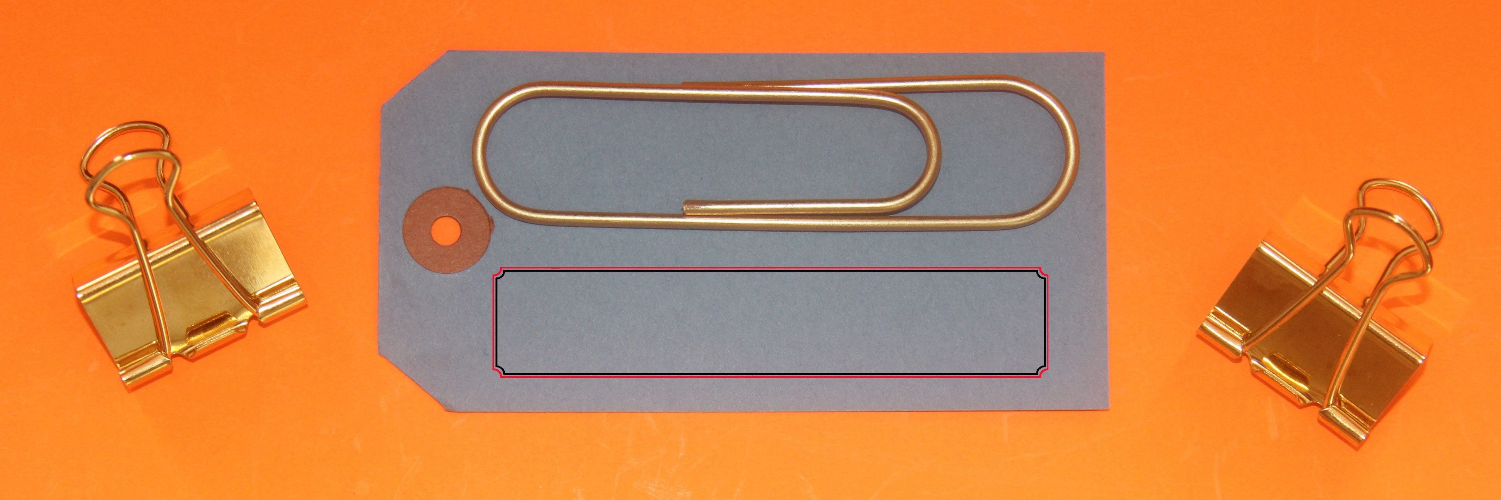 Banner, orange color, sign, paper clip, office supply, group of objects, indoors, colored background, technology, equipment, metal, table, luggage label, HD Wallpaper