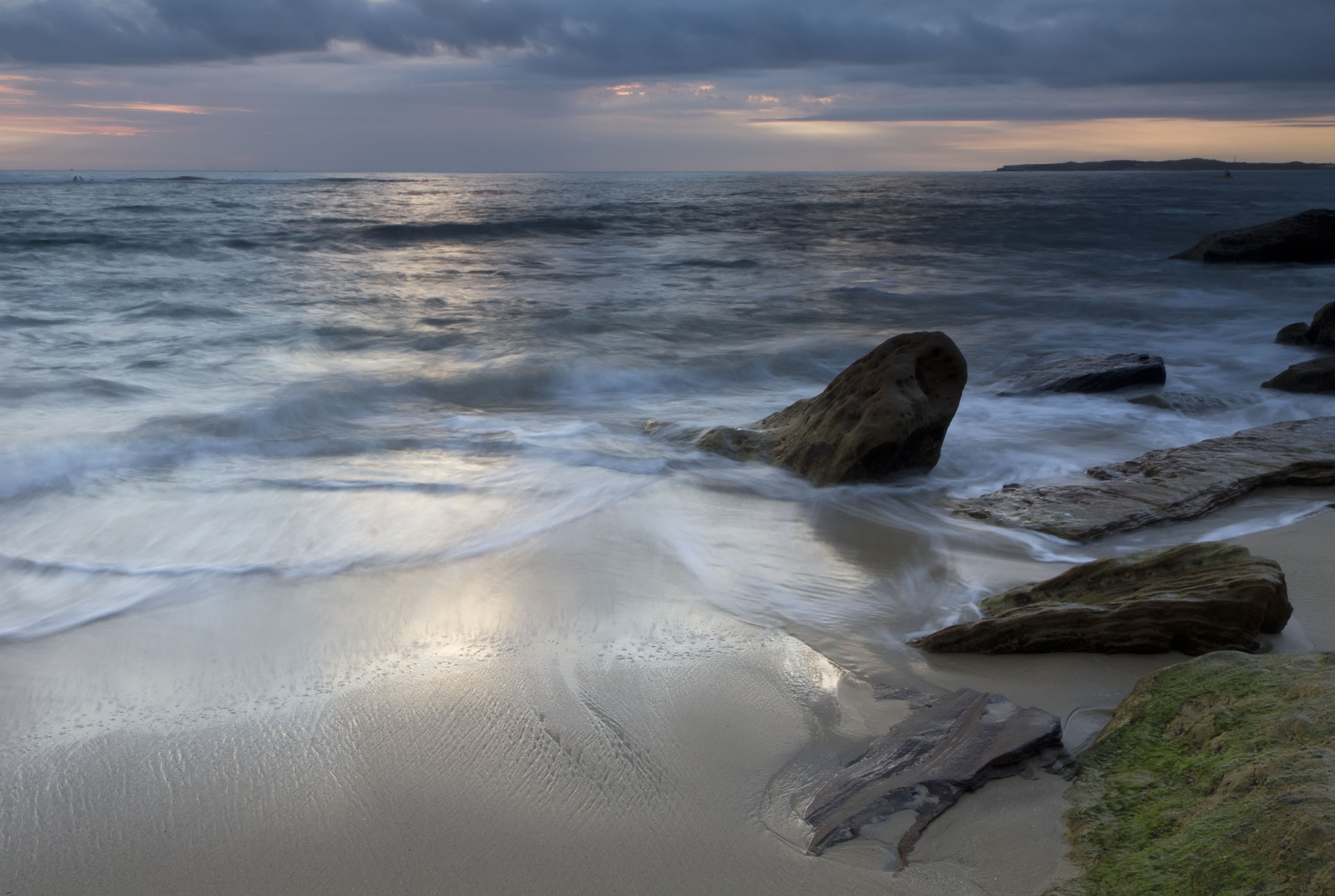 4K, Ocean  Water, Canon EOS, Filters, water, sunset, Green Rock, X4, green, seawaves, rock, Beach, Cokin, scenics, New South Wales, seashore, Morning  Sun, HD Wallpaper
