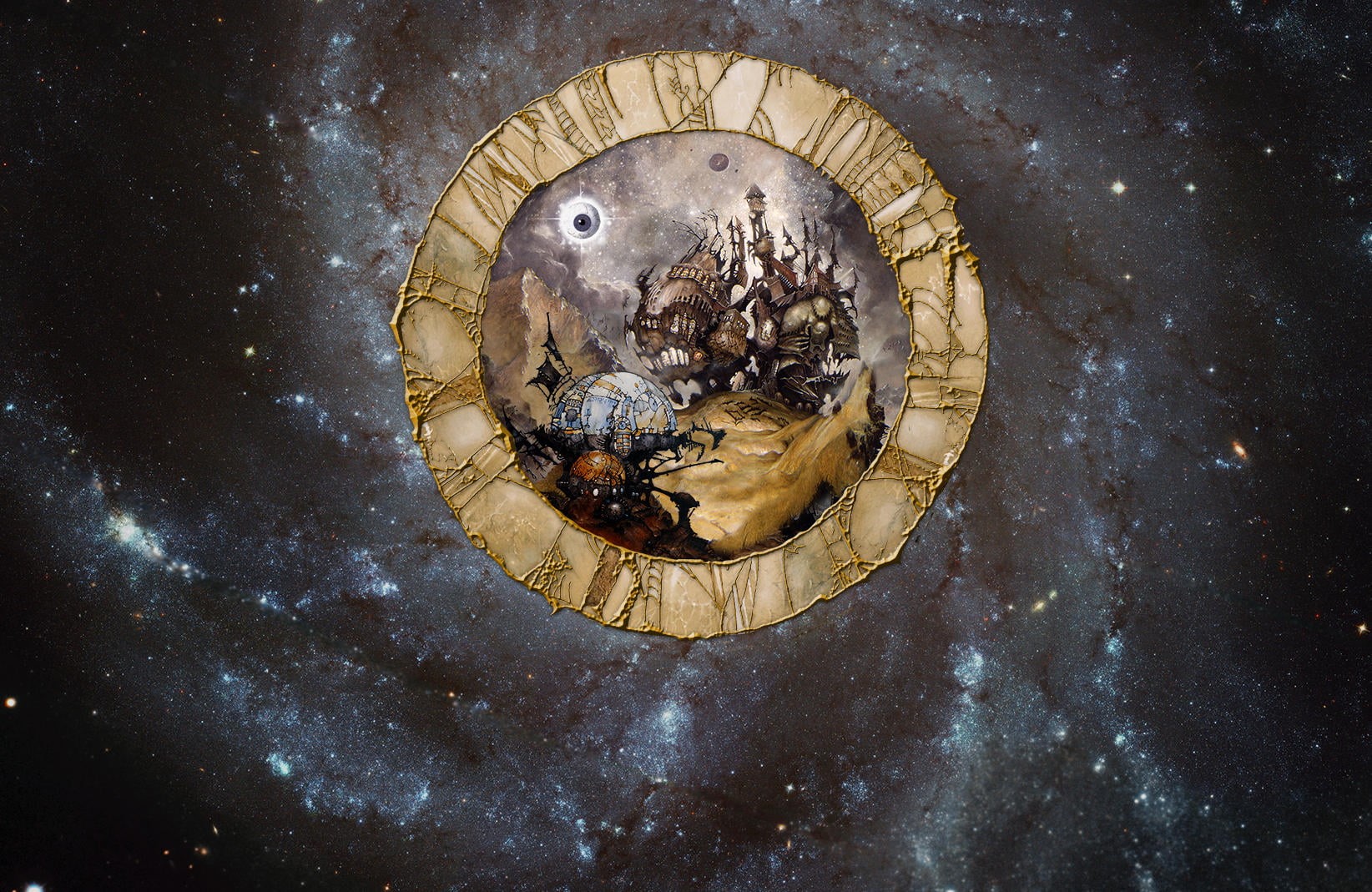 art and craft, directly above, directly below, no people, progressive metal, human representation, star - space, Ayreon, moon, band, circle, metal band, HD Wallpaper