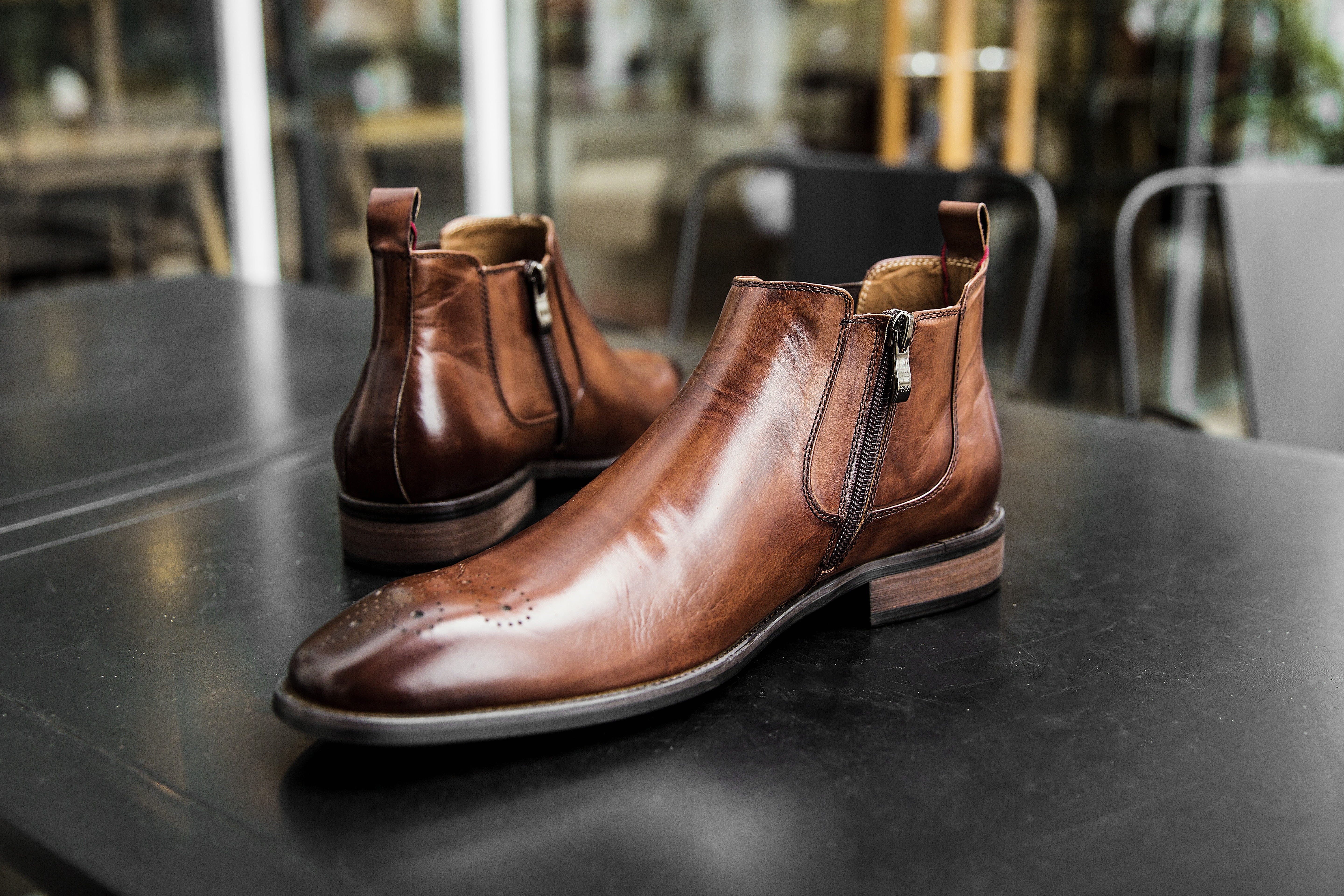 fashion, day, boot, metal, business, absence, leather, no people, still life, shoes men, brown, shine monstrap, indoors, 5K, compatibility, focus on foreground, HD Wallpaper