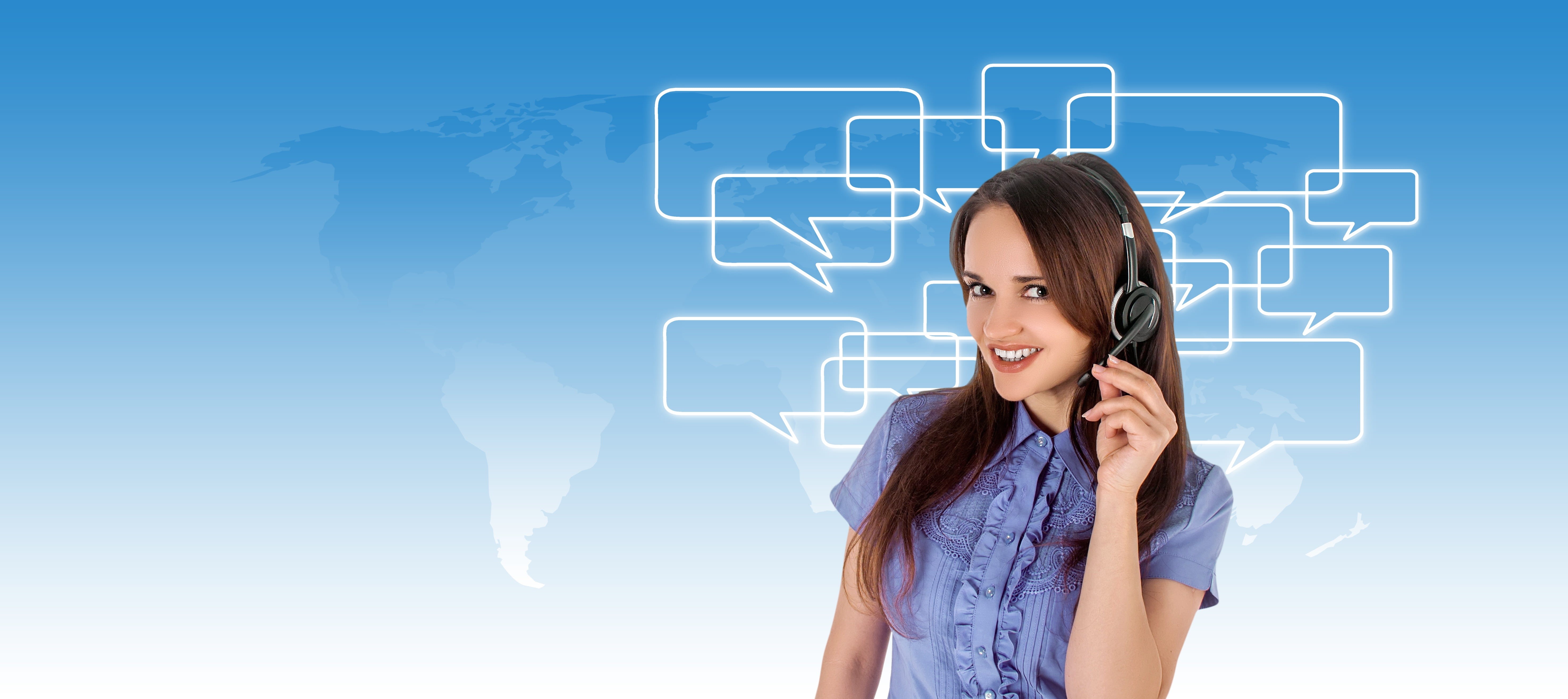 headset, international, looking, call, service, casual clothing, consulting, blue, standing, corporate, sky, emotion, front view, talk, help, smiling, technology, HD Wallpaper