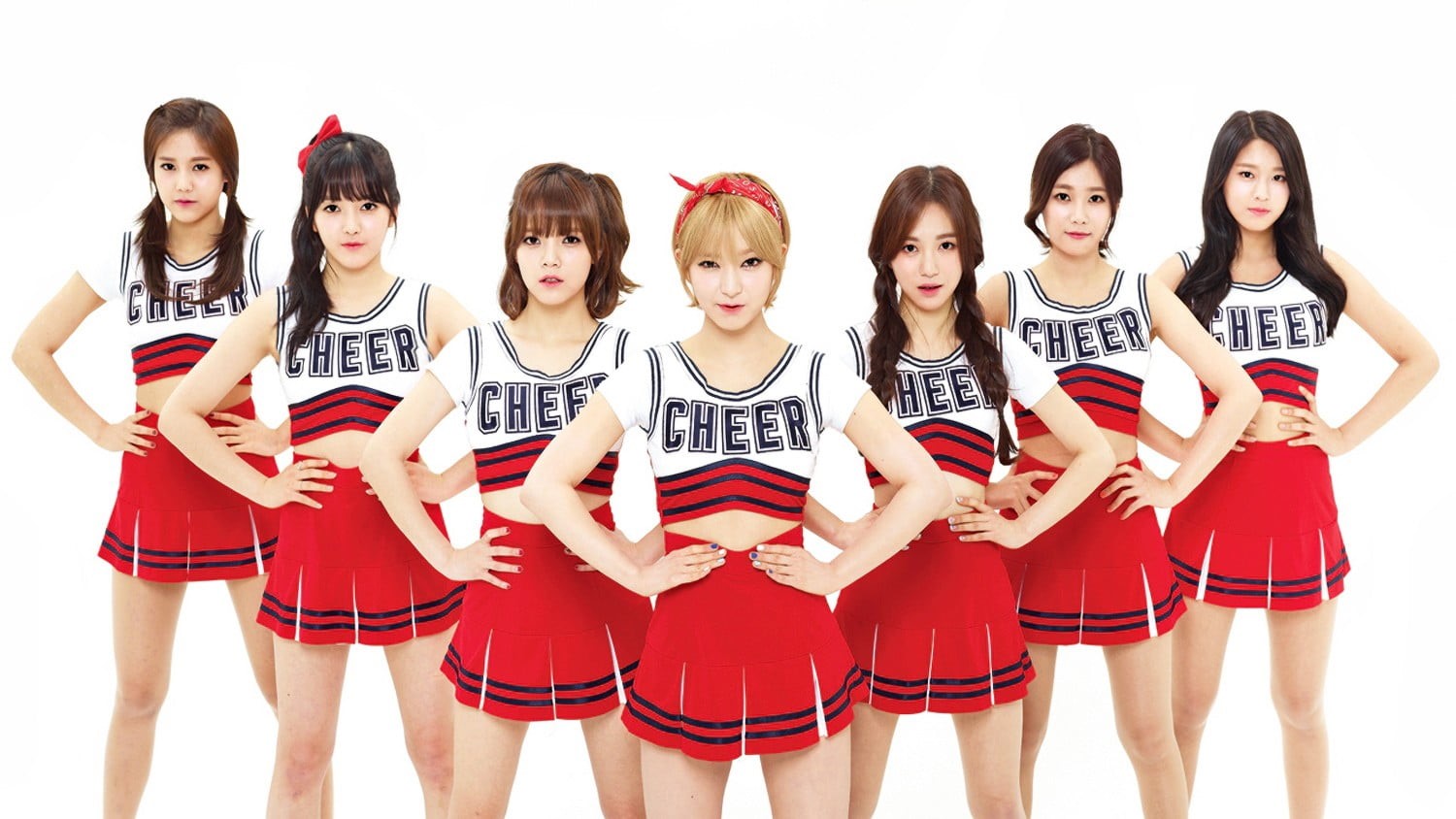 child, teenager, portrait, white background, Asian, studio shot, emotion, cheerleading, young adult, women, AOA, smiling, Choa, indoors, Yuna Seo, Jimin, HD Wallpaper