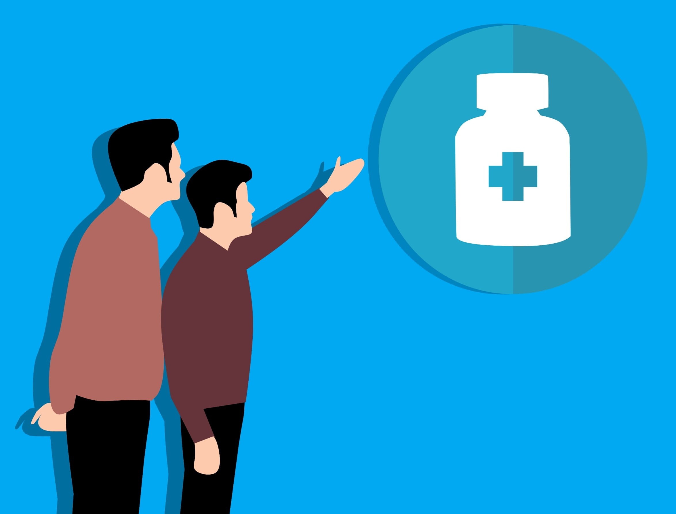 men, talking, blue, teamwork, health, standing, profit, two people, 1080P, medicine bottle, medical, optimization, gaming cd, studio shot, businessman, HD Wallpaper