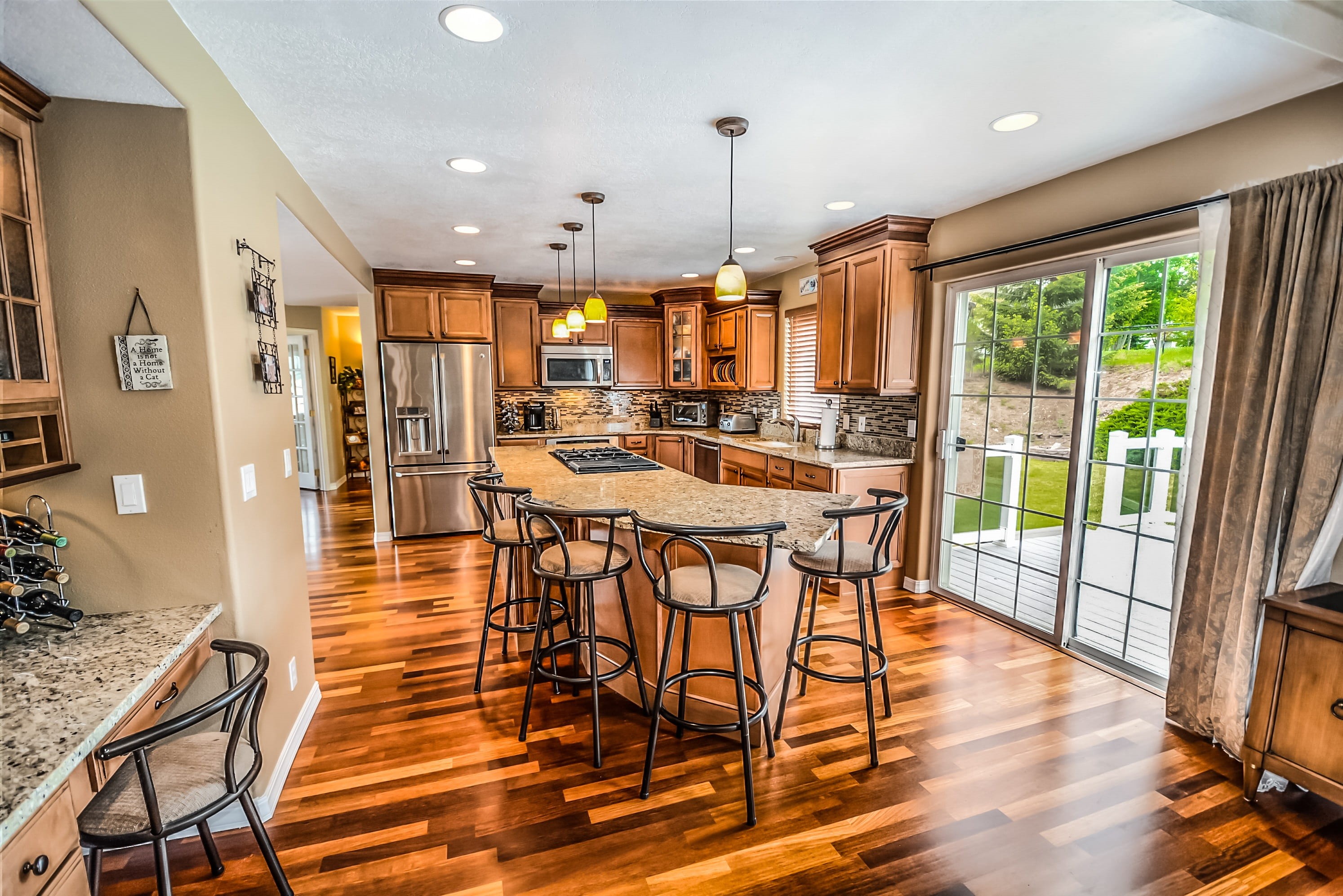 wood - material, lighting, home addition, upscale, flooring, domestic kitchen, building, real estate, interior design, house, furniture, home improvement, HD Wallpaper