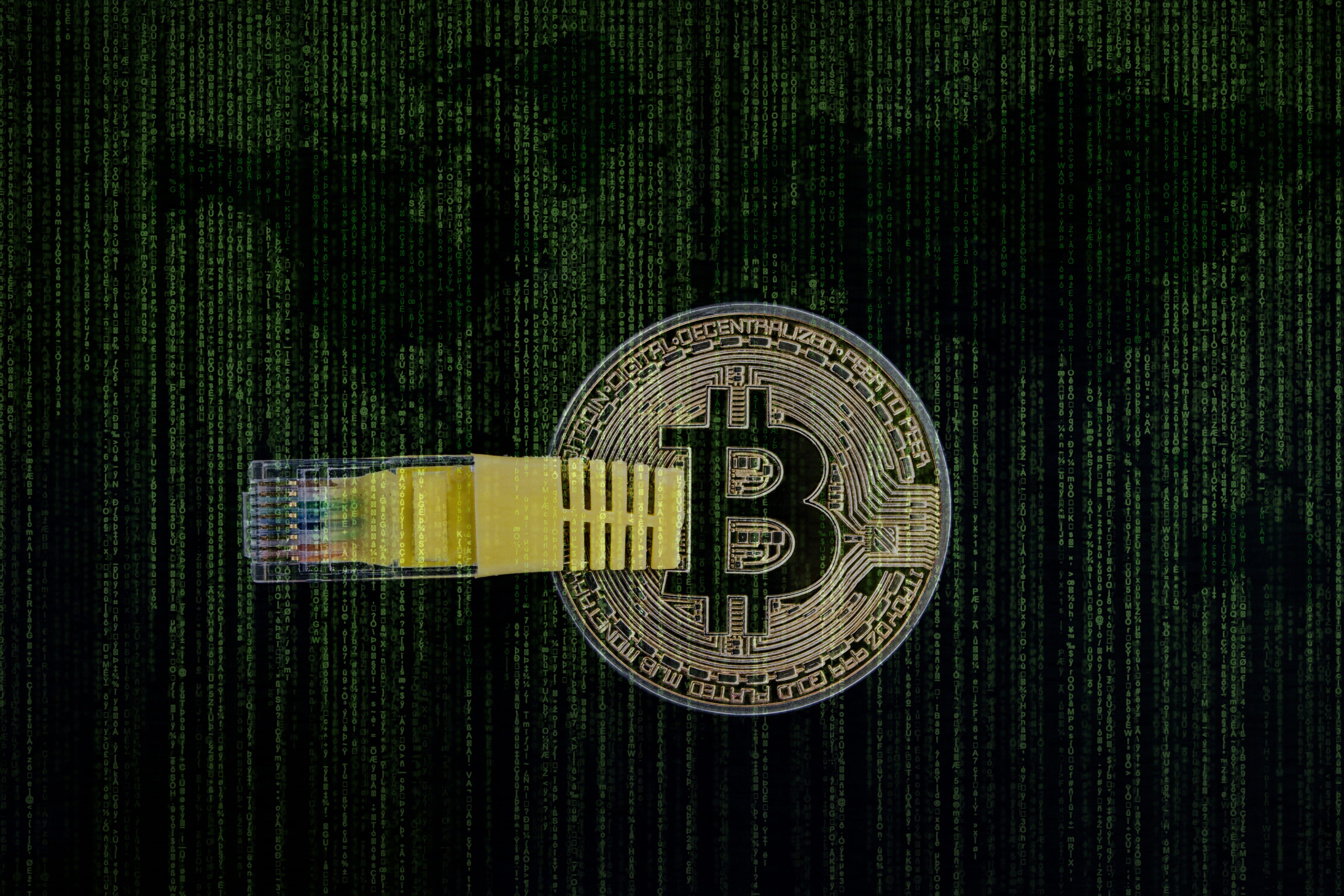 cryptography, wealth, yellow, currency, data, cash, directly above, shape, concept, usb, no people, close-up, digital, ethernet, exchange, studio shot, HD Wallpaper