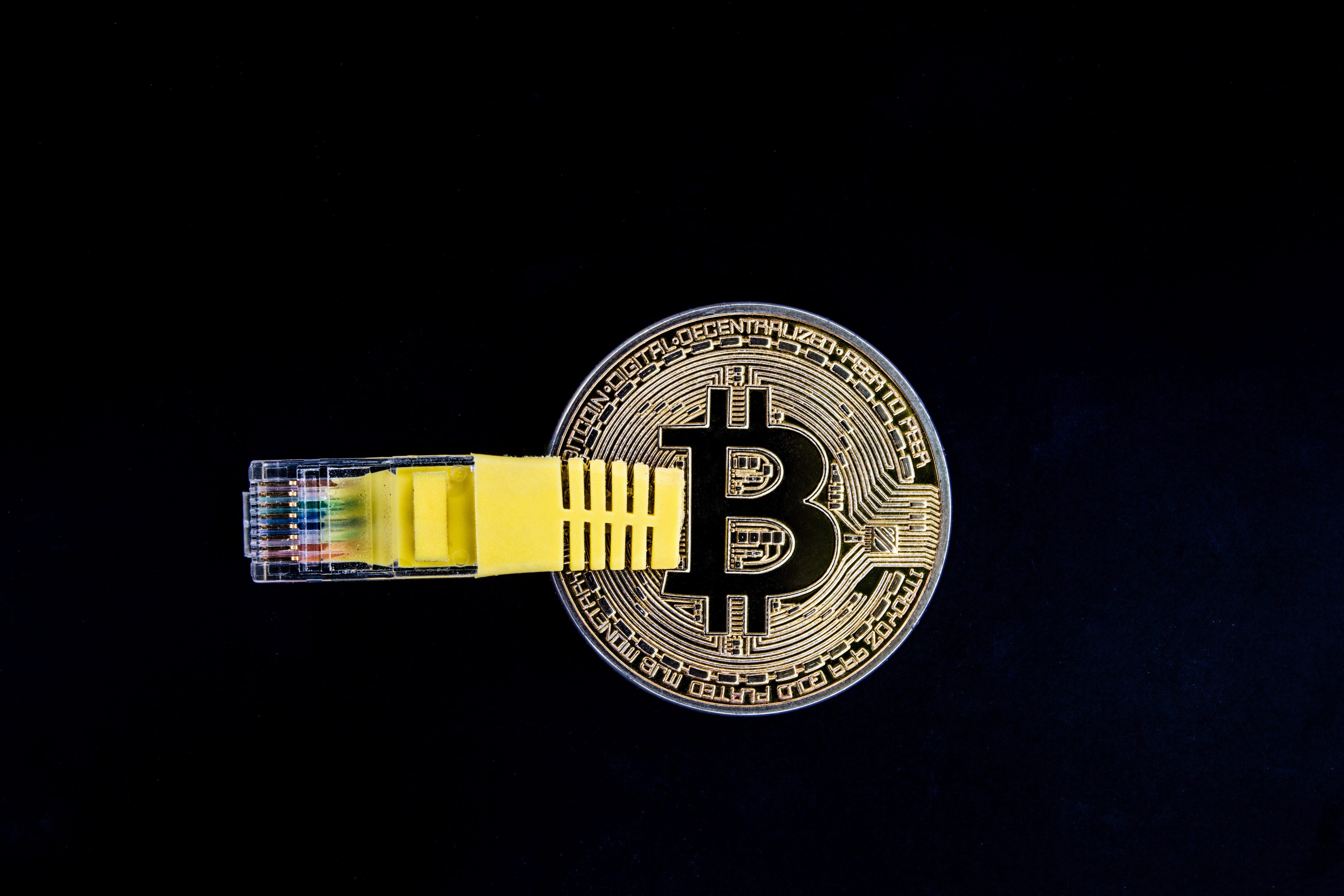 still life, security, coin, digital, asset, concept, yellow, usb, decentralized, geometric shape, single object, indoors, close-up, cash, business, ledger, HD Wallpaper