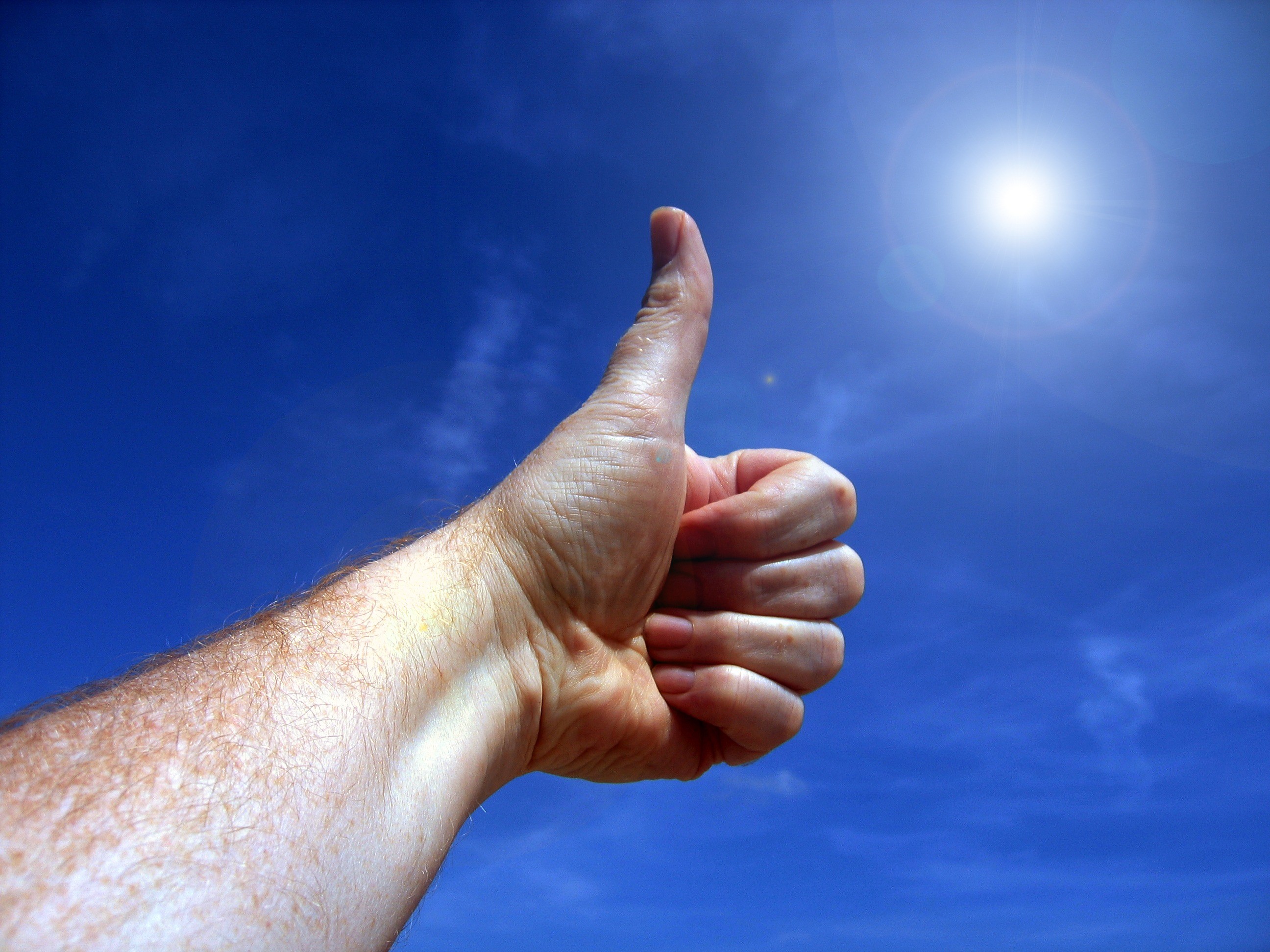 hand, thumbs up, men, finger, masterful, gesturing, human body part, close-up, cloud - sky, qualification, type of investment, body part, ability, performance, HD Wallpaper