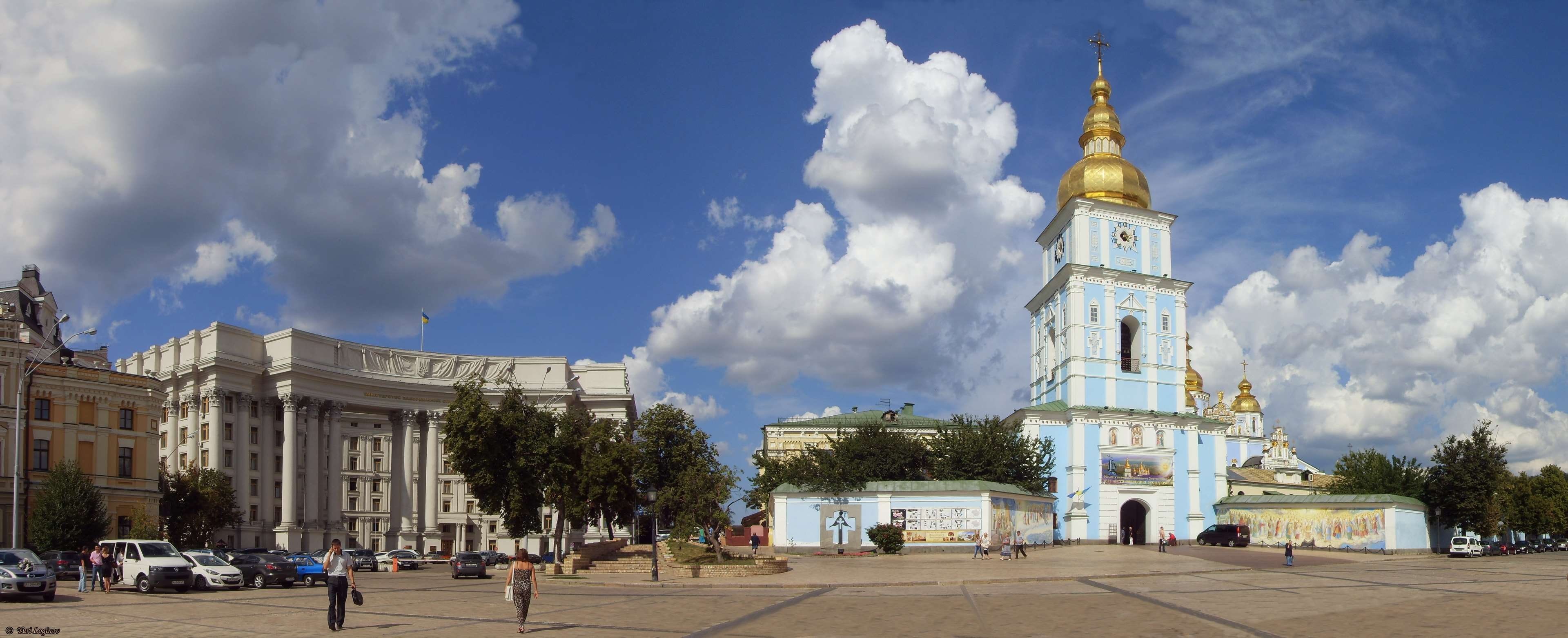 sky, day, building exterior, mihajlivska plosha, tree, ukrana, place of worship, built structure, history, religion, ministerstvo zakordonnih sprav ukrayini, HD Wallpaper