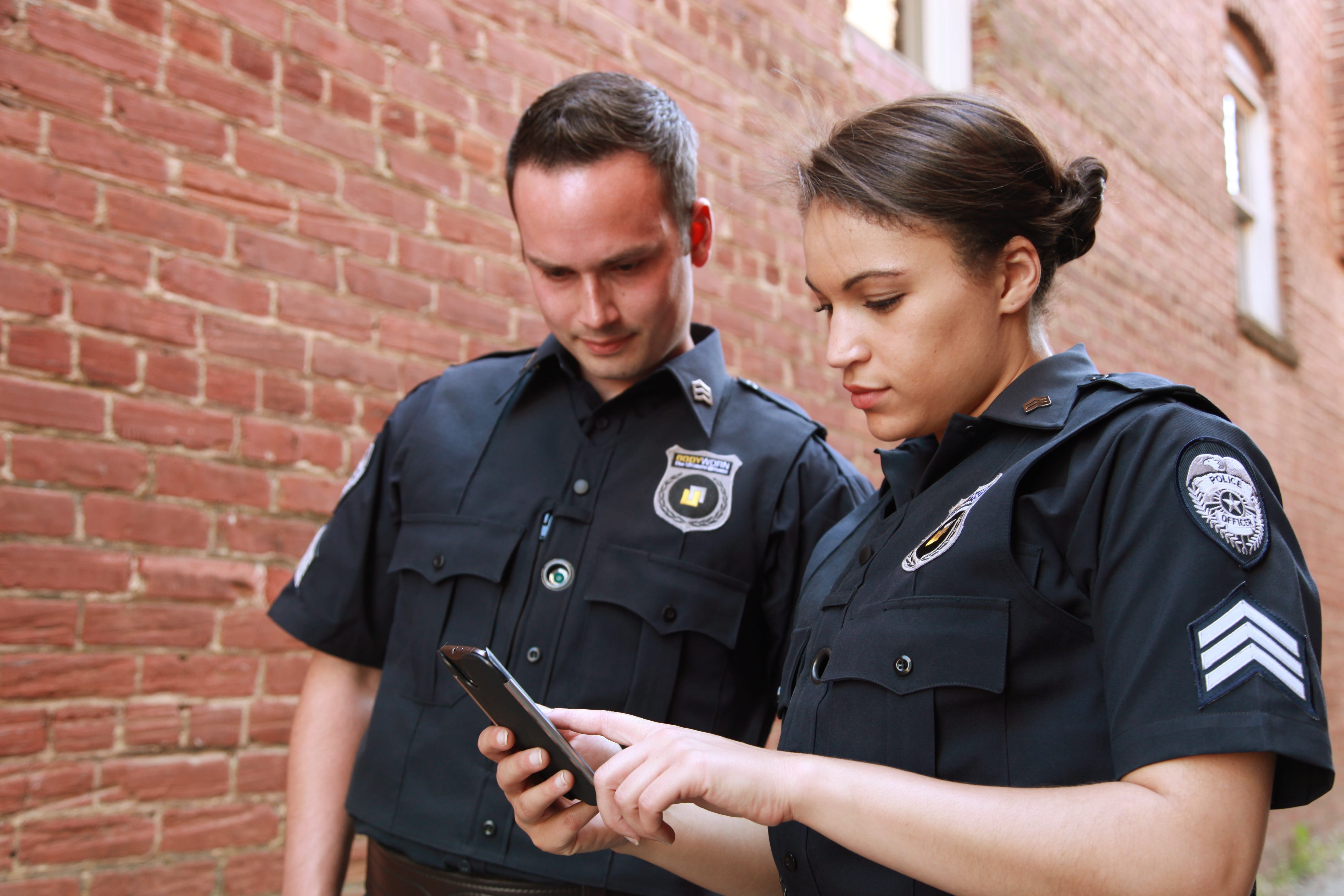 patrol, technology, police force, safety, uniform, enforcement, looking down, government, near, man, woman, wireless technology, person, security, police camera, HD Wallpaper
