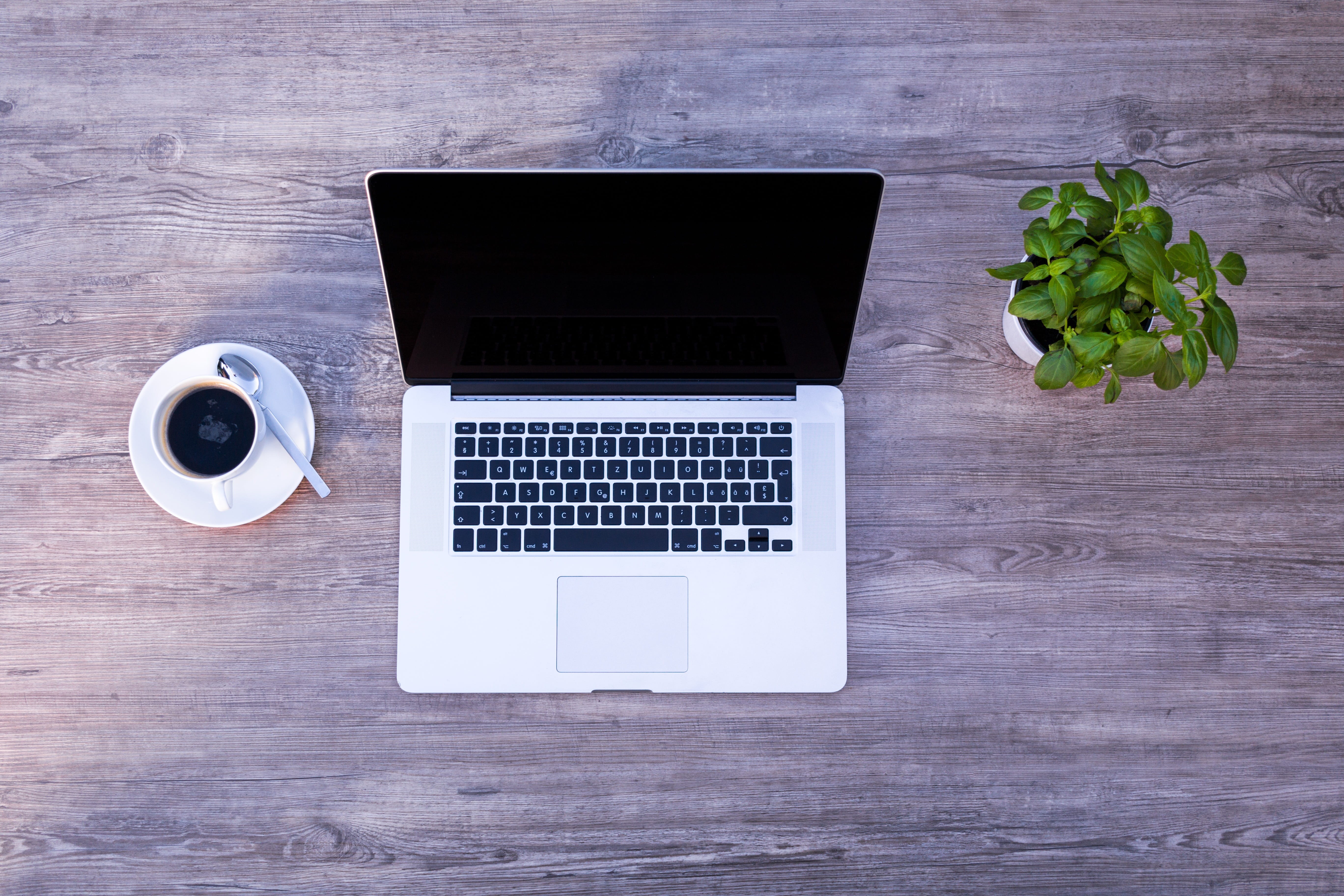coffee, technology, graphic design, indoors, computer, drink, connection, laptop, communication, 5K, dark screen, table, wood, wireless technology, home office, HD Wallpaper