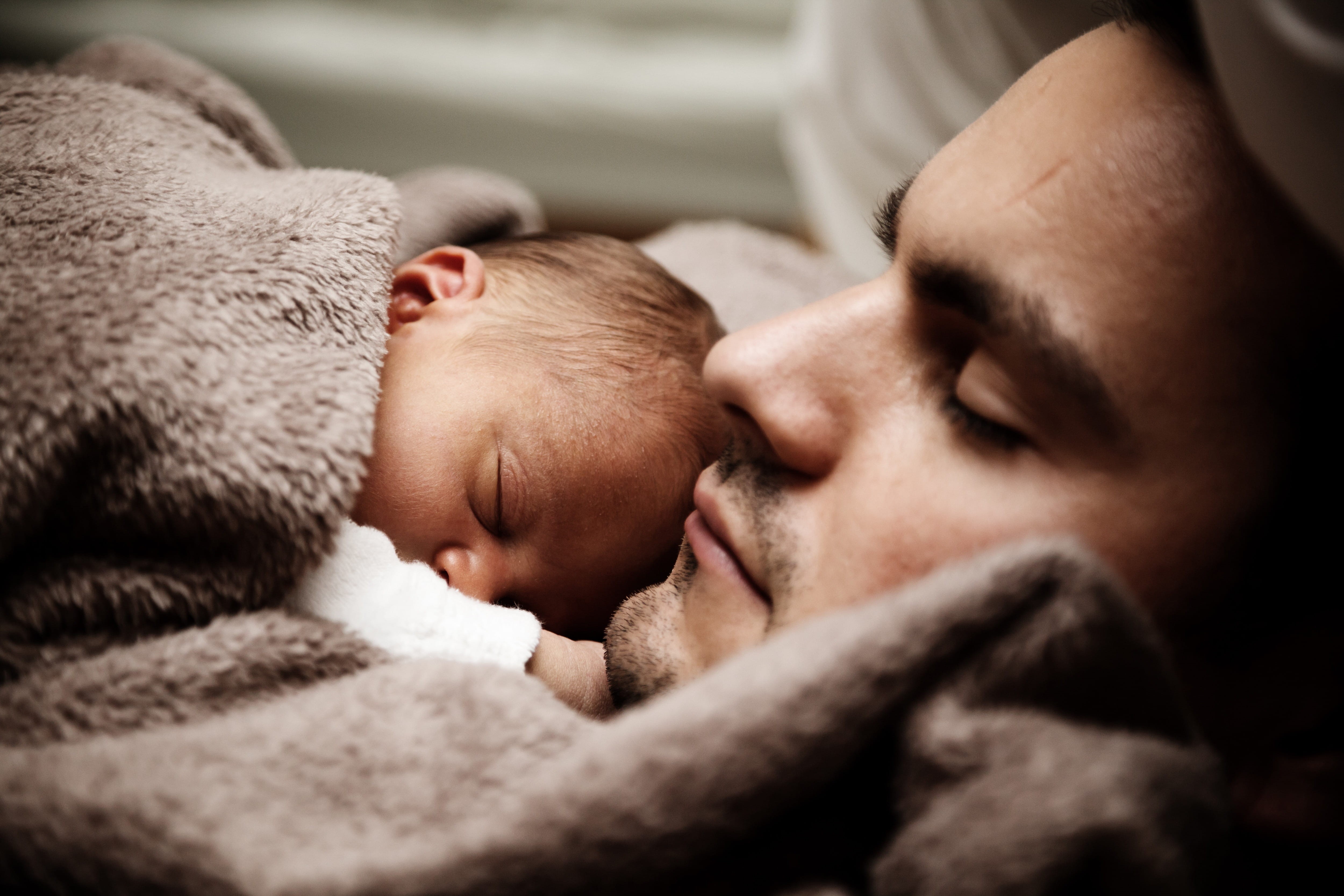 protect, person, baby, parent, fathers day, love, son, eyes closed, secure, innocence, brother, indoors, photography, napping, born, security, togetherness, HD Wallpaper