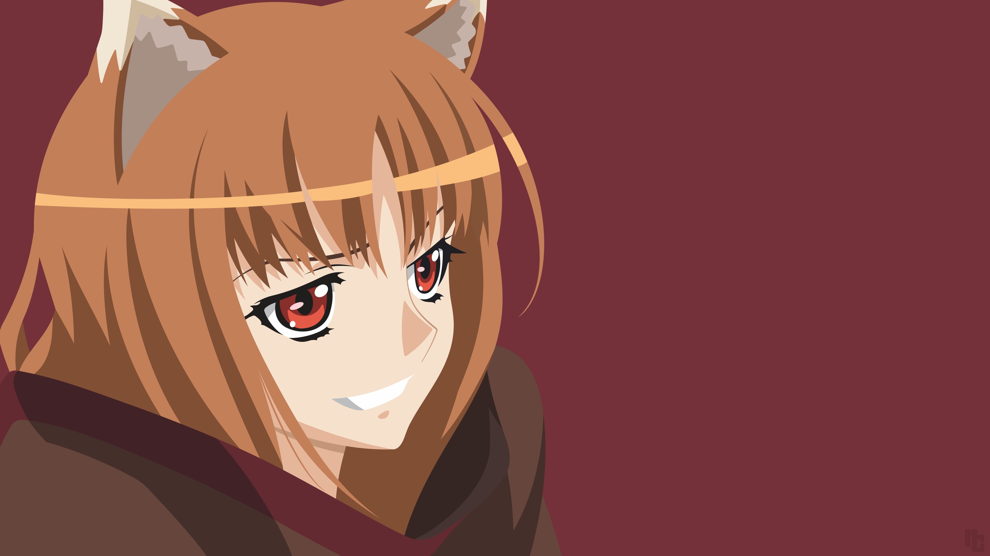 Wise wolf, Spice and Wolf, anime girls, Holo, 4K, HD Wallpaper