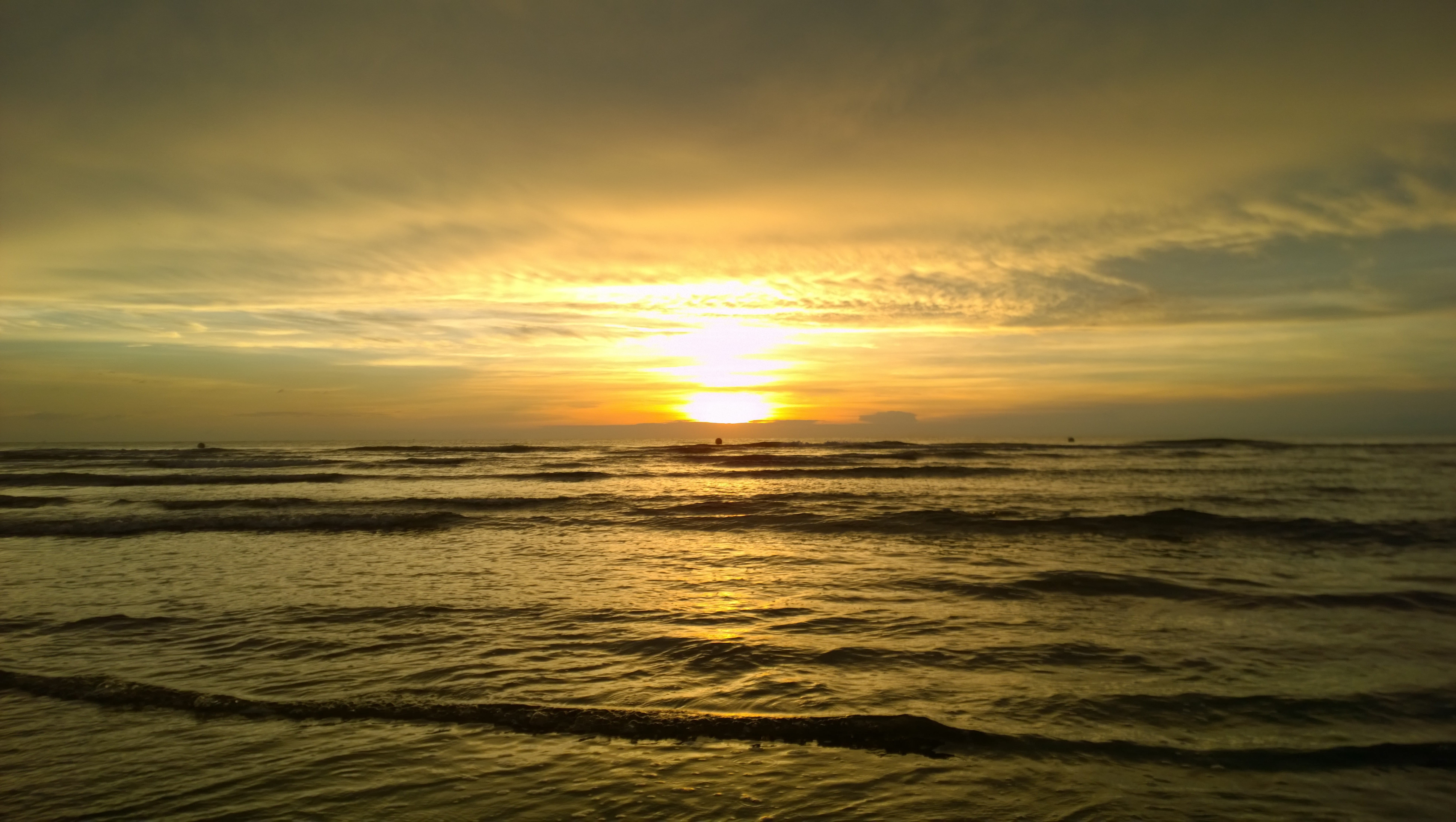 outdoors, romantic sky, dusk, Final, water, sun, scenics, 8K, hai bian, wave, sea, ma sha gou, summer, no people, horizon, land, sky, the evening sun, HD Wallpaper