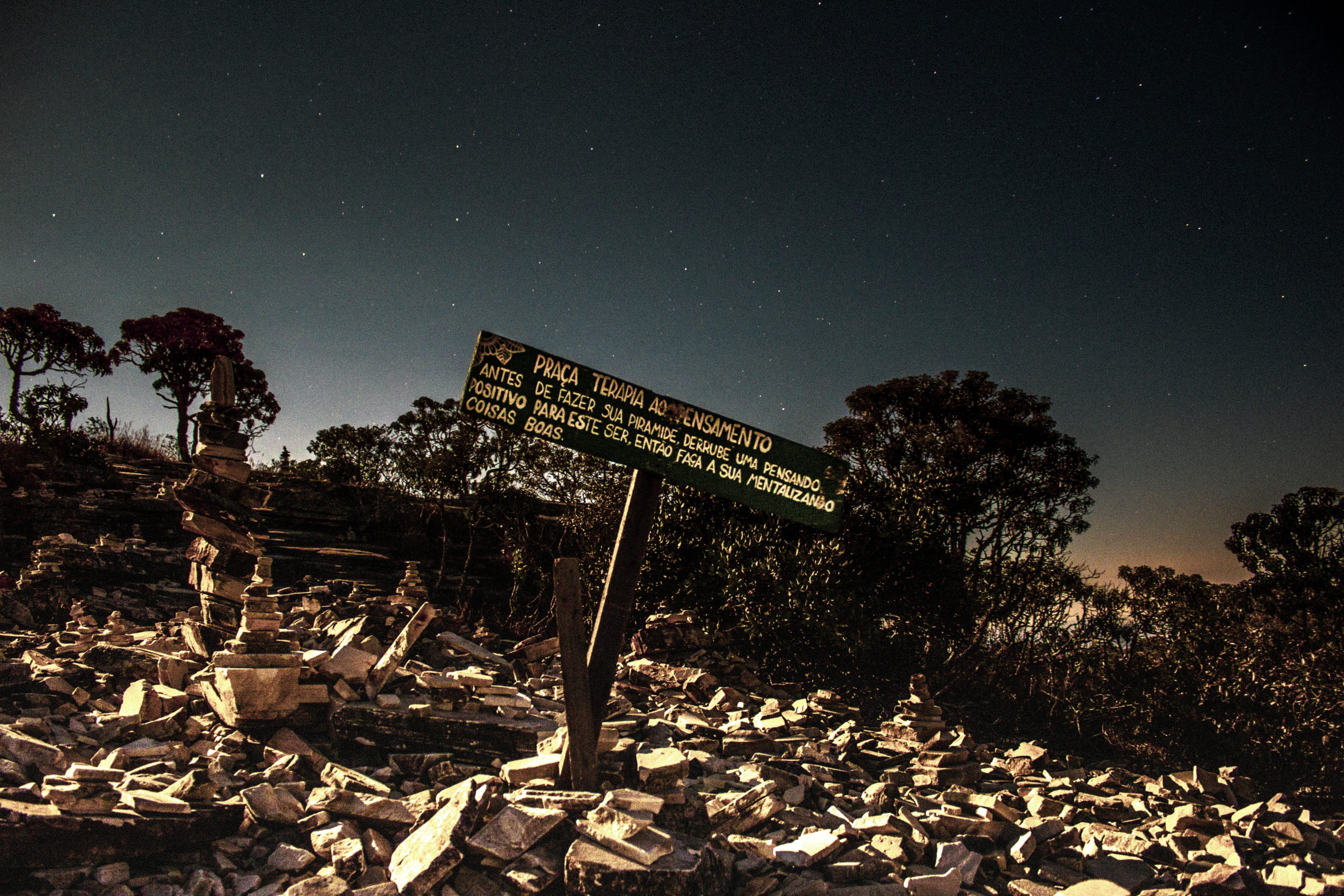deserted land, outdoors, sky, signage, star, deserted, night, landscape, nature, advise, astrophotography, white, night time, astronomy, desert, dark, no People, HD Wallpaper