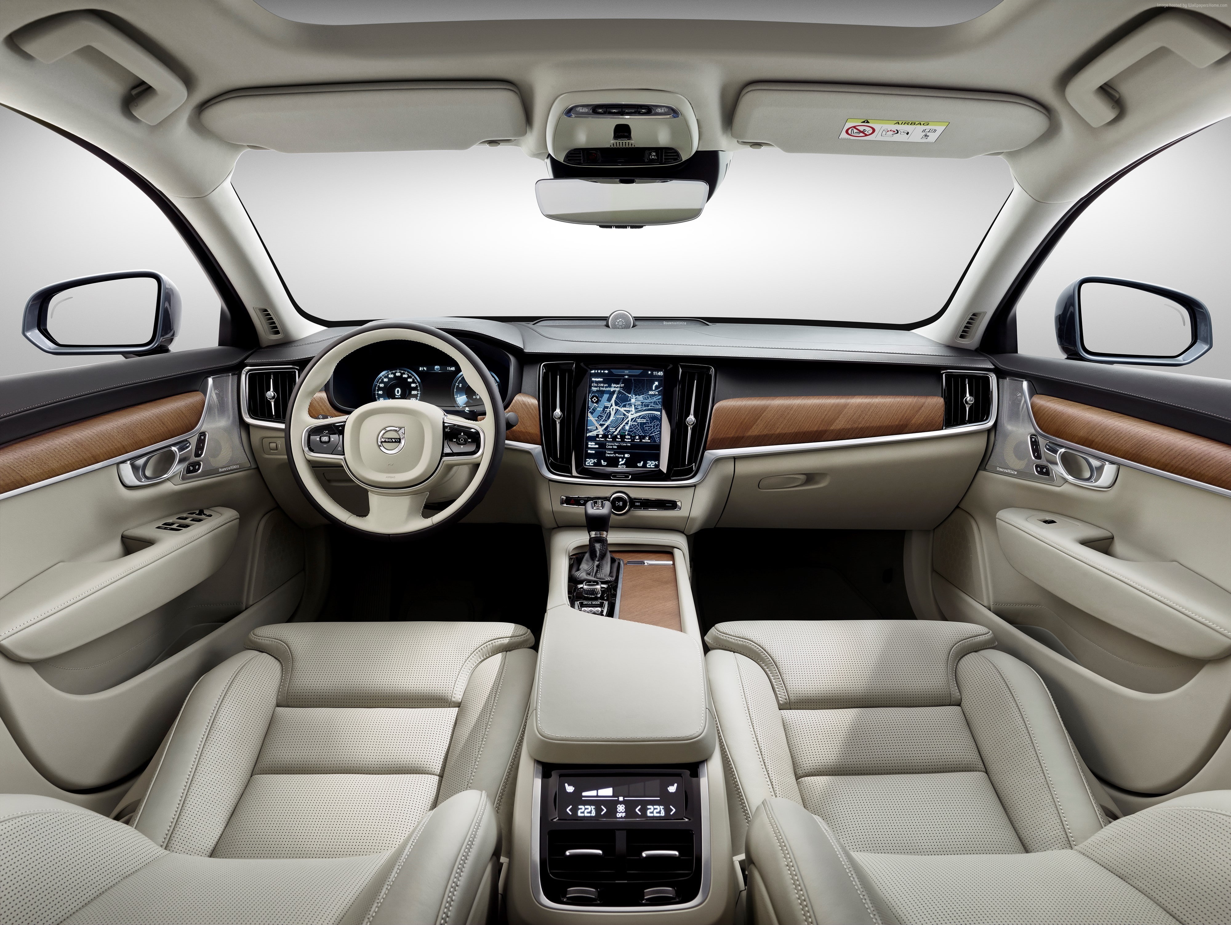 Volvo Pilot Assist, 4K, MWC 2016, Volvo S90, interior, HD Wallpaper