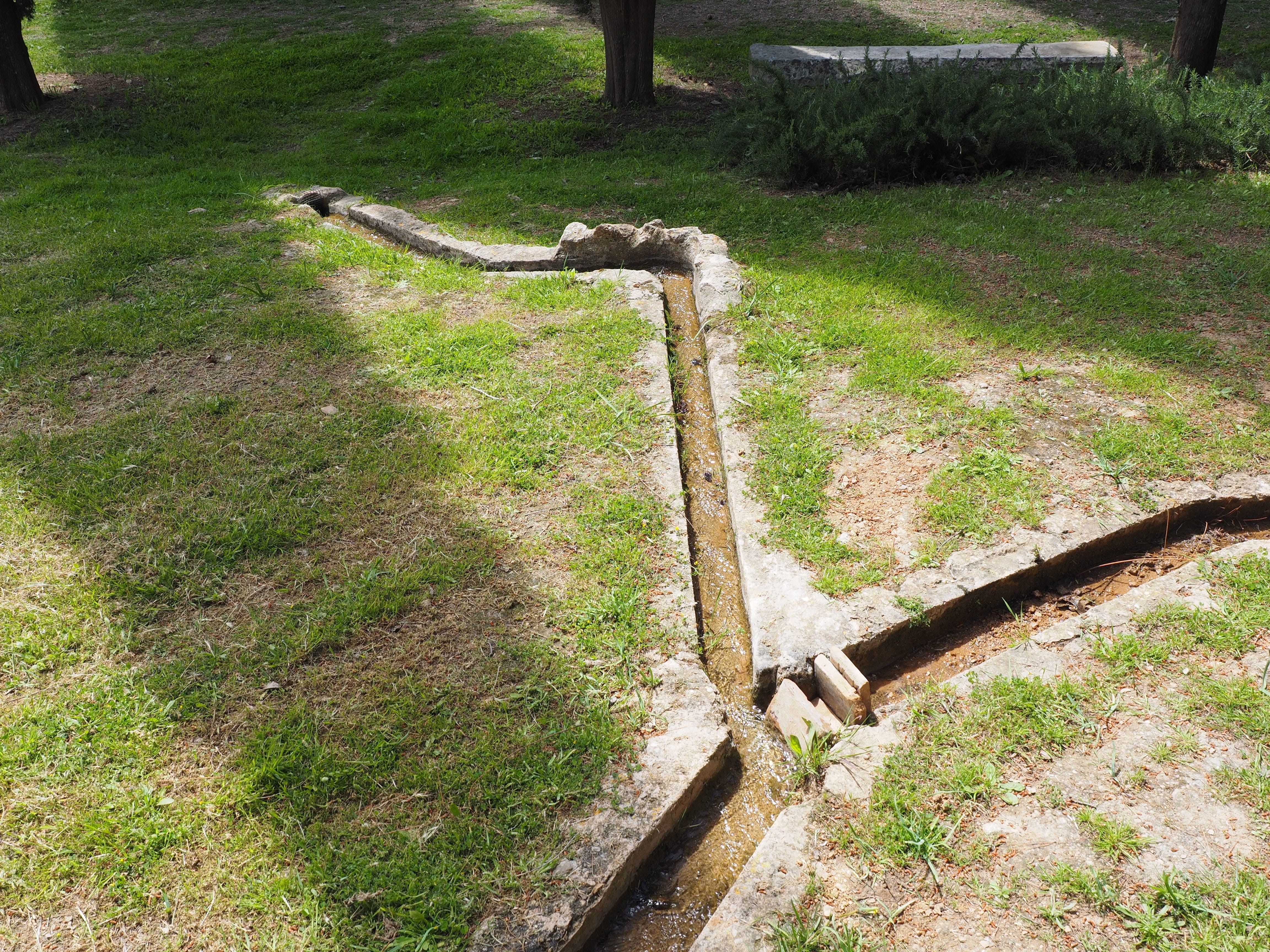 no people, water, water channel, old, animal themes, tree, Water Pipe, grass, the past, Channel, land, footpath, history, water diversion, field, tranquility, HD Wallpaper